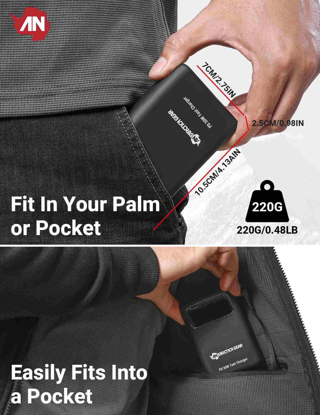 ANTARCTICA GEAR 15000mAh 12V Portable Battery, PD 30W and QC 4.0 Fast Charger Battery