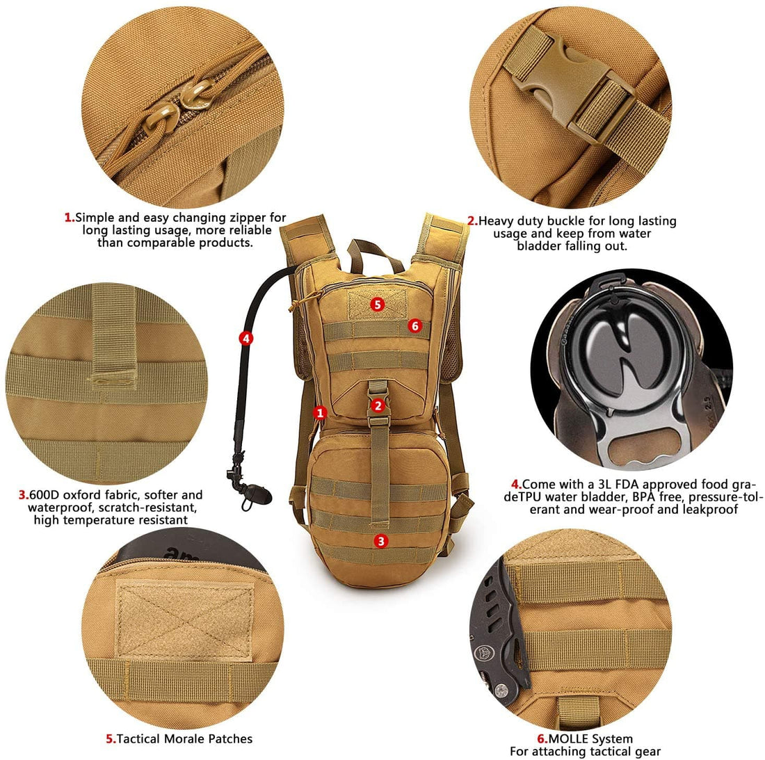 Hydration Backpack + 3L Water Bladder Bundle