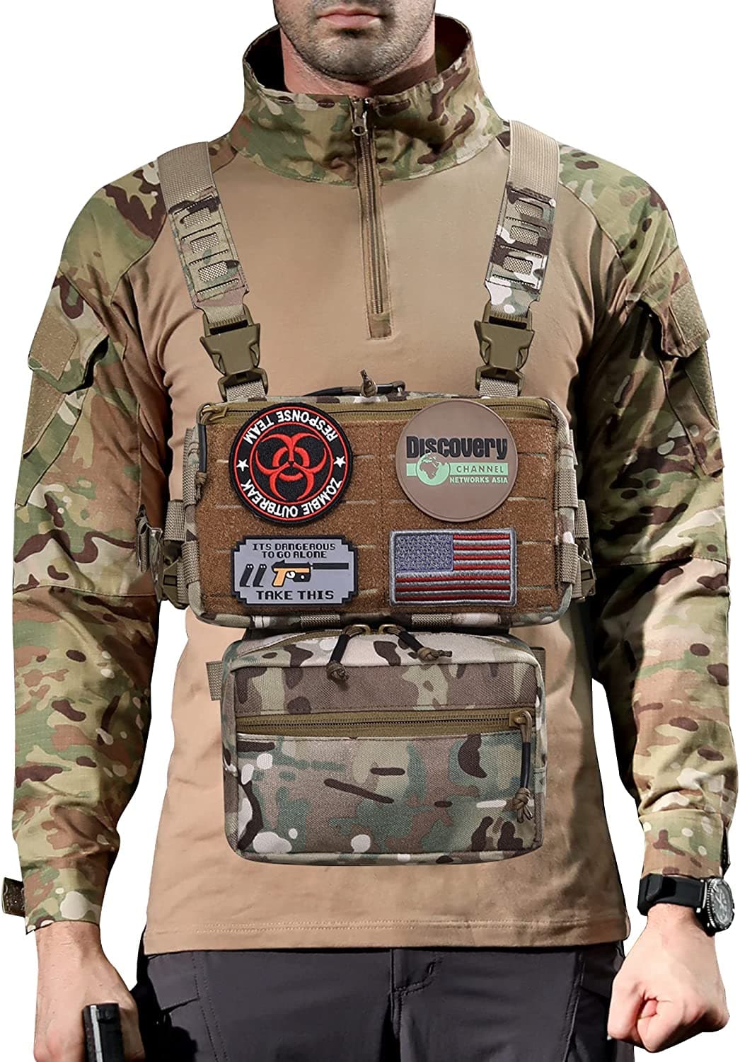Tactical Chest Rig / Sub Abdominal Pouch Set