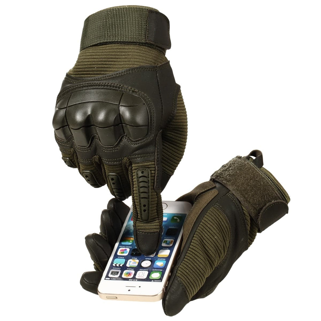 Tactical Military Rubber Hard Knuckle Outdoor Gloves - LY