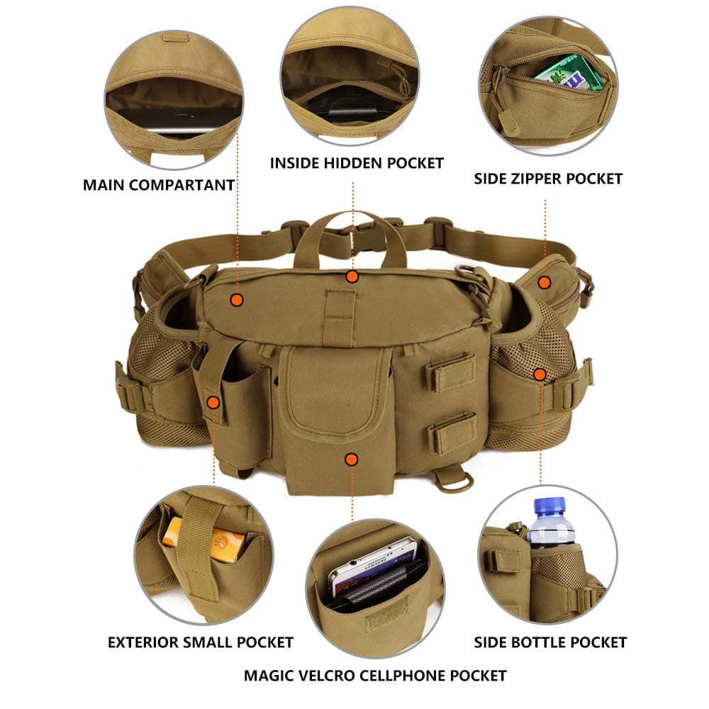 Military Tactical Waist Pack Bag Fanny Pack Sling Bags