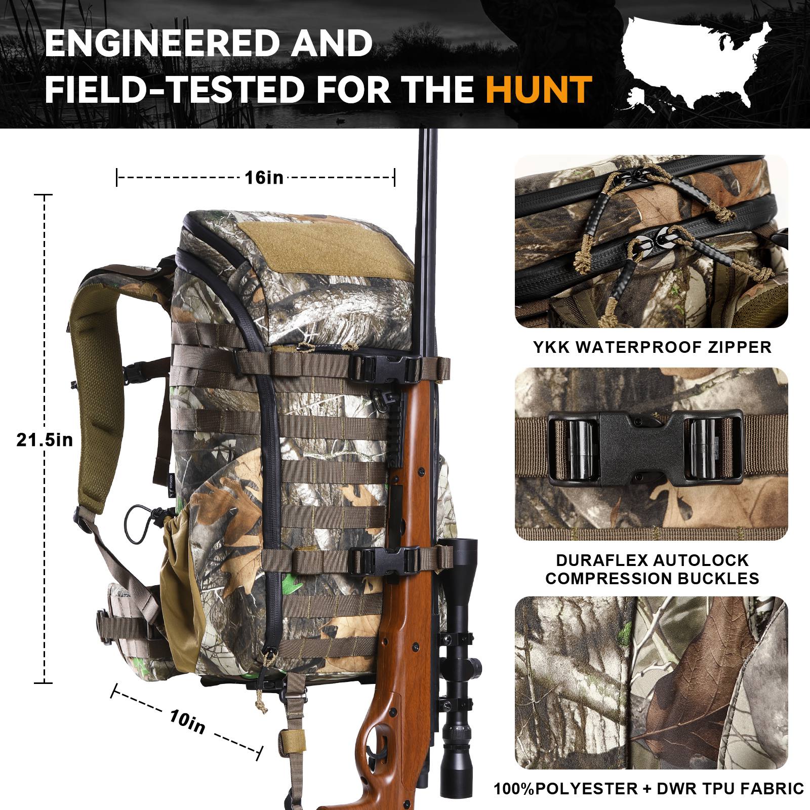 Hunting Backpack with Rifle/Bow Carry System
