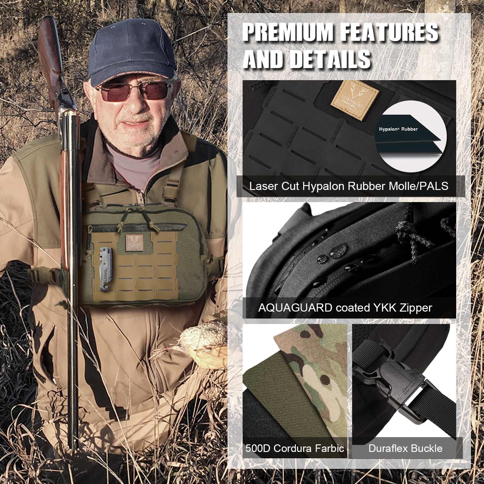 Tactical Chest Rig Bag Hypalon Molle Chest Rig