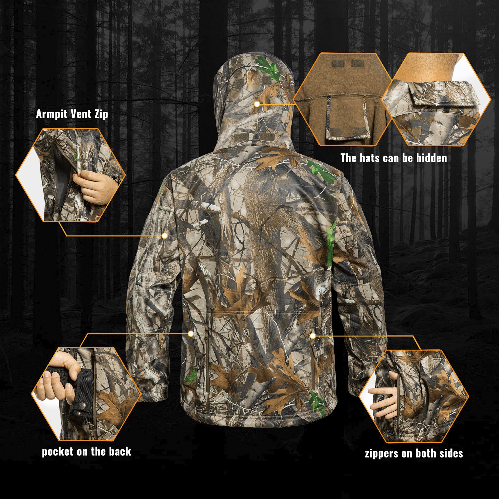 Quiet Hunting Clothes Suit Clothing Gear Camouflage Hoodie Jacket Pants