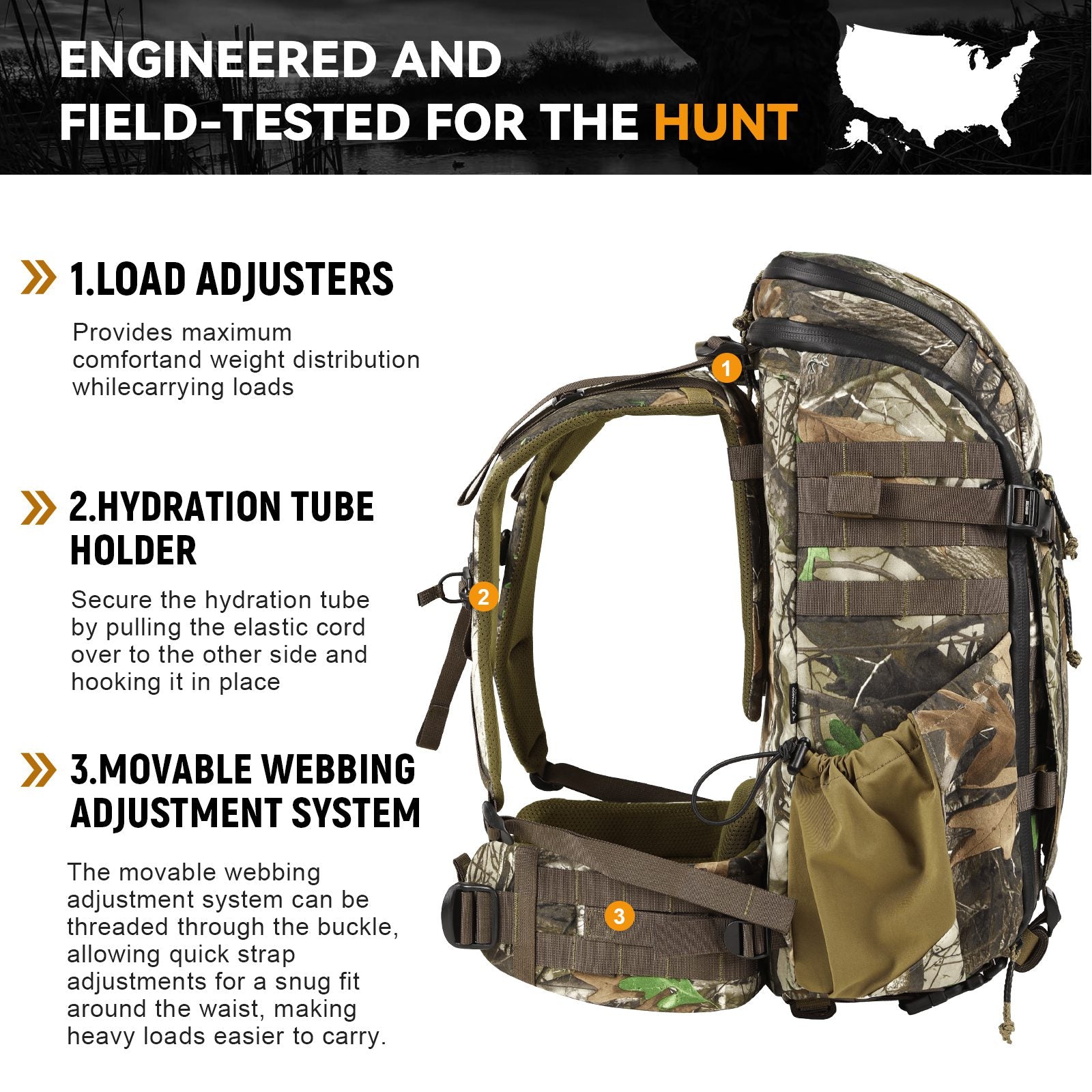 Hunting Backpack with Rifle/Bow Carry System