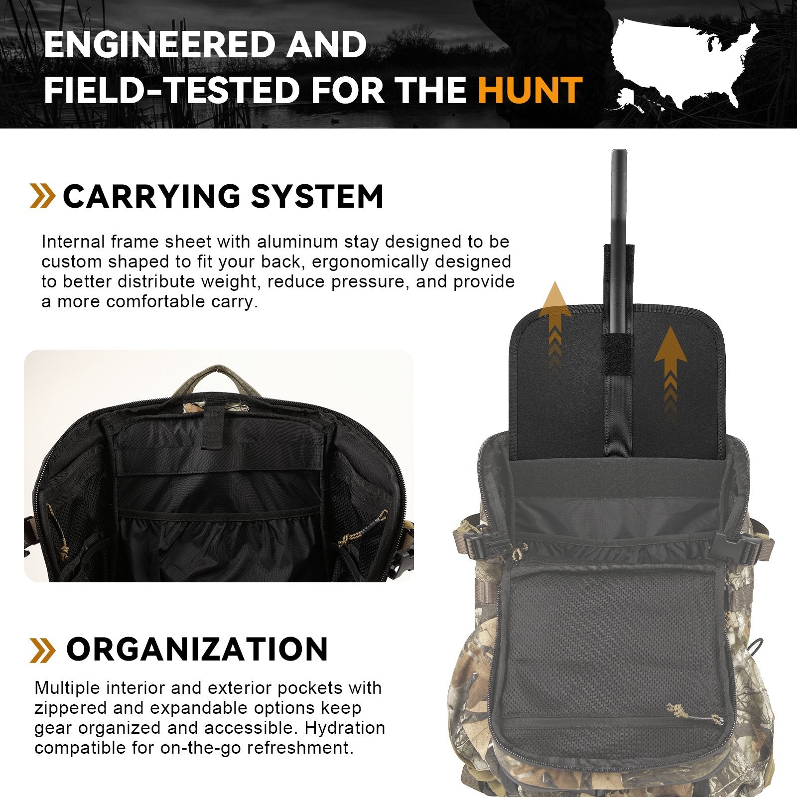 Hunting Backpack with Rifle/Bow Carry System
