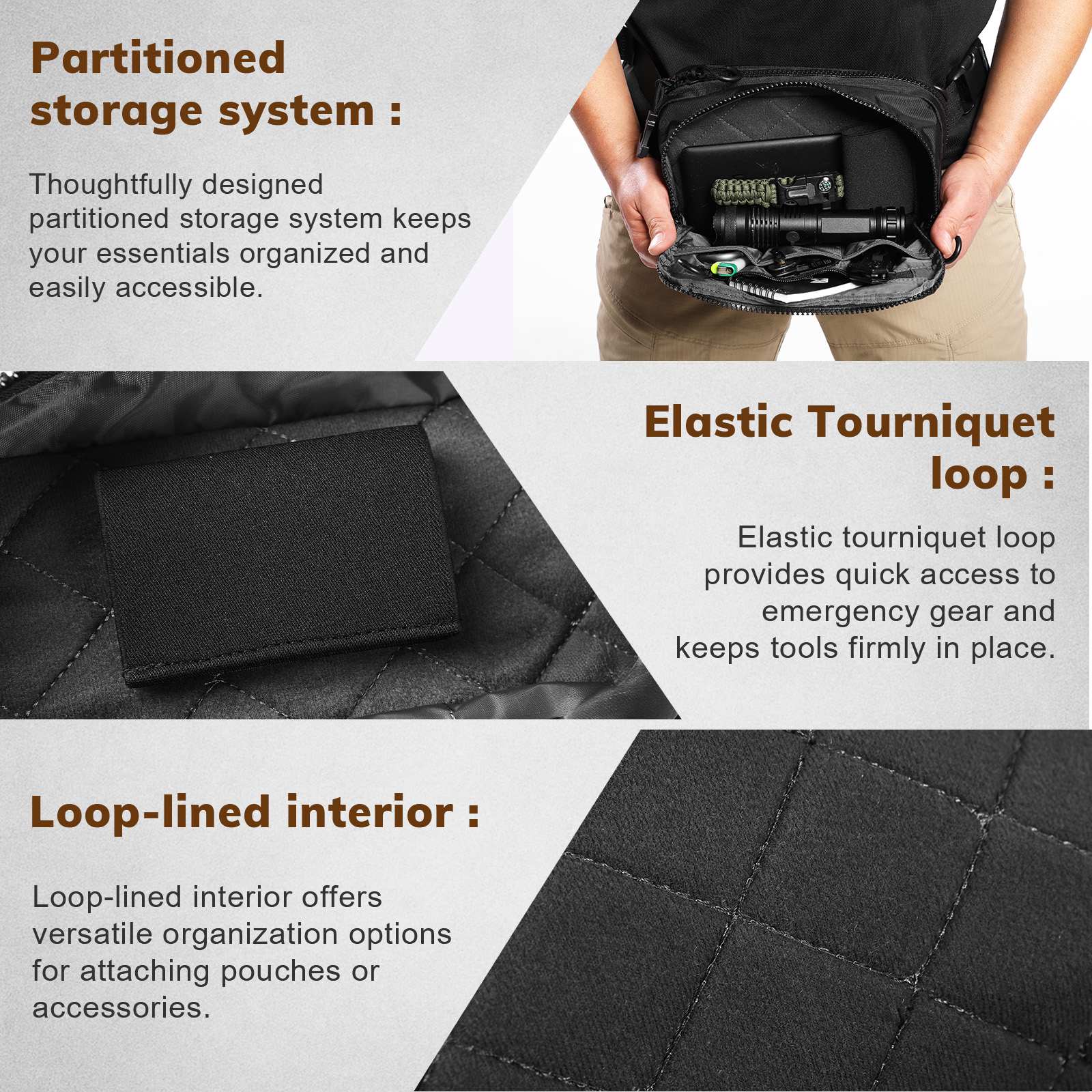 Concealed Carry Waist Bag – 420D Nylon Water-Resistant Fanny Pack
