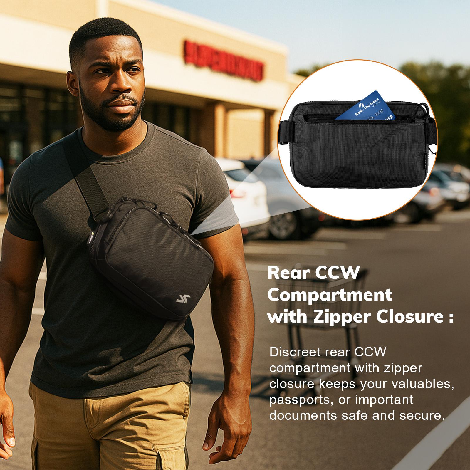 Concealed Carry Waist Bag – 420D Nylon Water-Resistant Fanny Pack