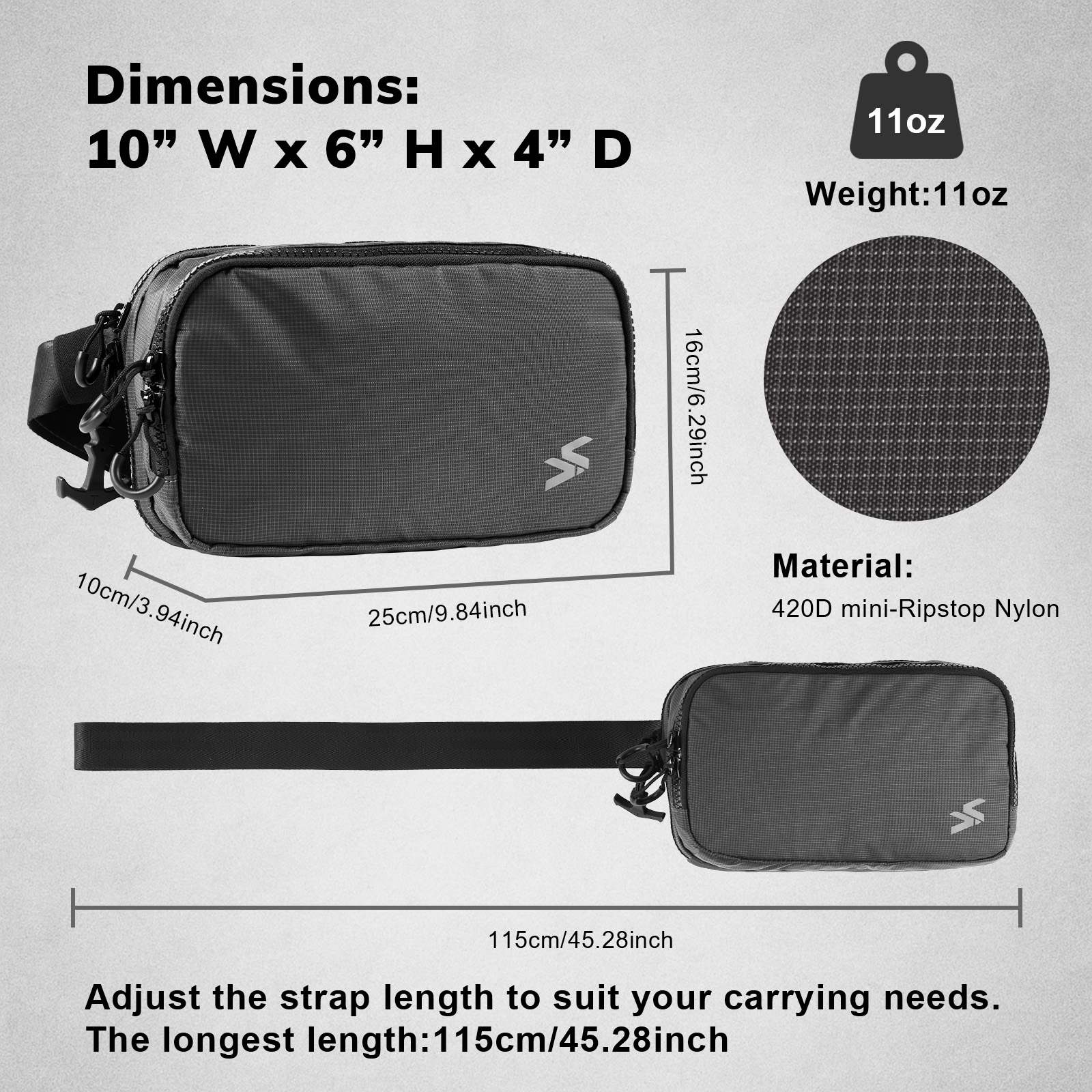 Concealed Carry Waist Bag – 420D Nylon Water-Resistant Fanny Pack