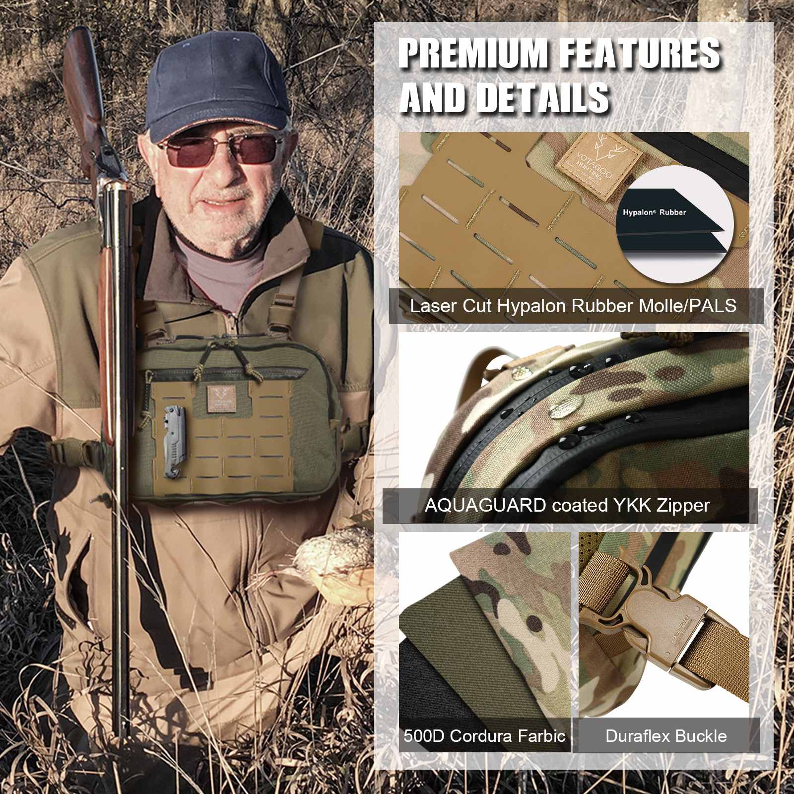 Tactical Chest Rig Bag Hypalon Molle Chest Rig