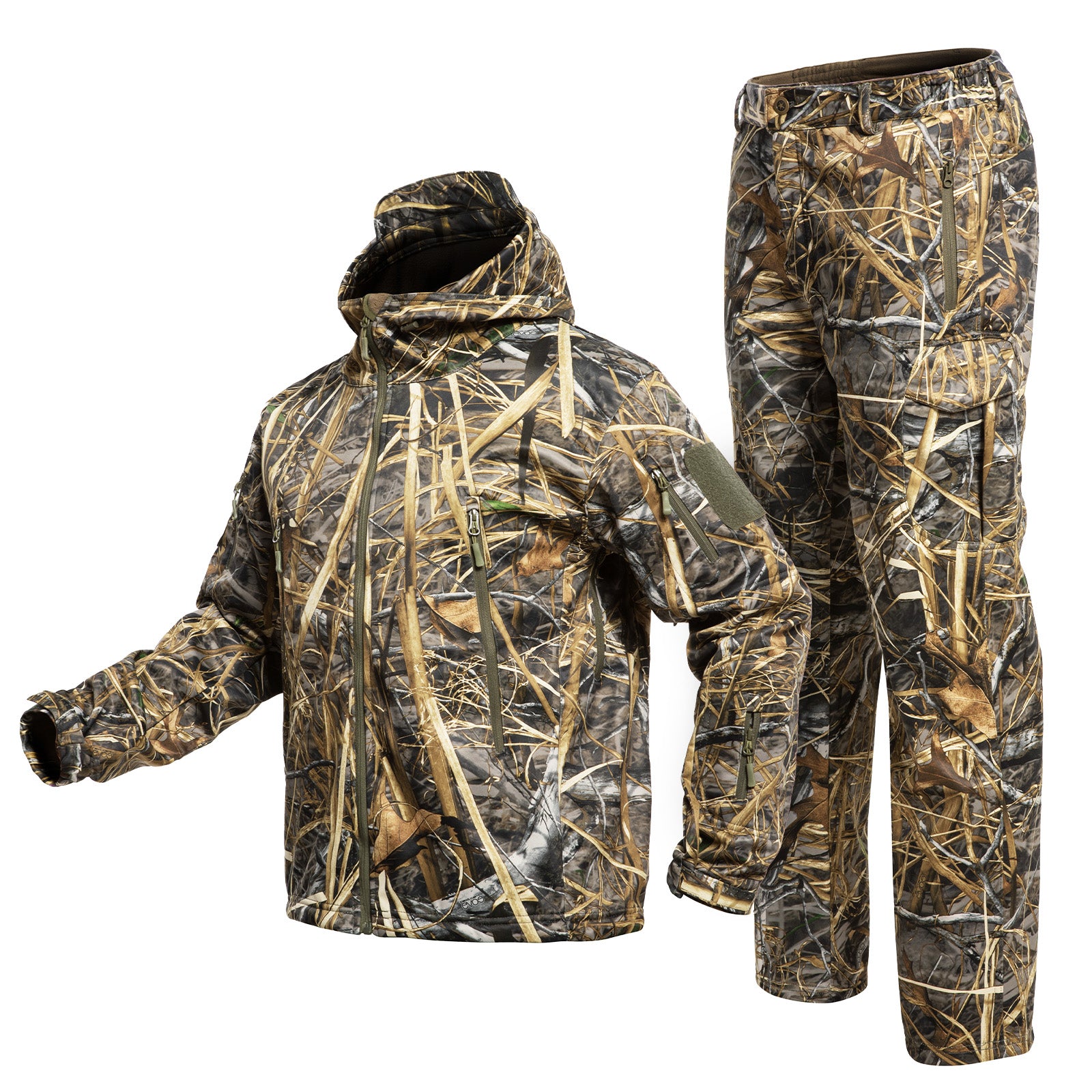 Quiet Hunting Clothes Suit Clothing Gear Camouflage Hoodie Jacket Pants