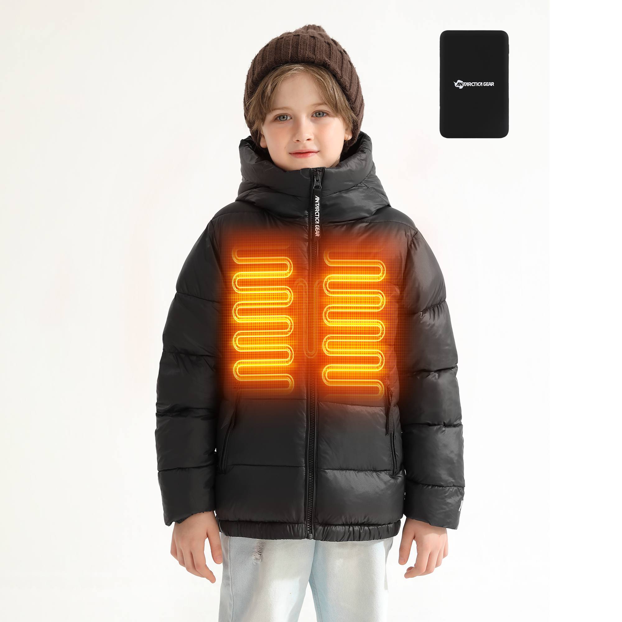 Antarctica Gear Kid Heated Jacket with 12V/5A 10000 mAh Battery Pack W