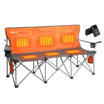 ANTARCTICA GEAR Heated 3-Person Camping Chair with 12V 15000mAh Battery Pack