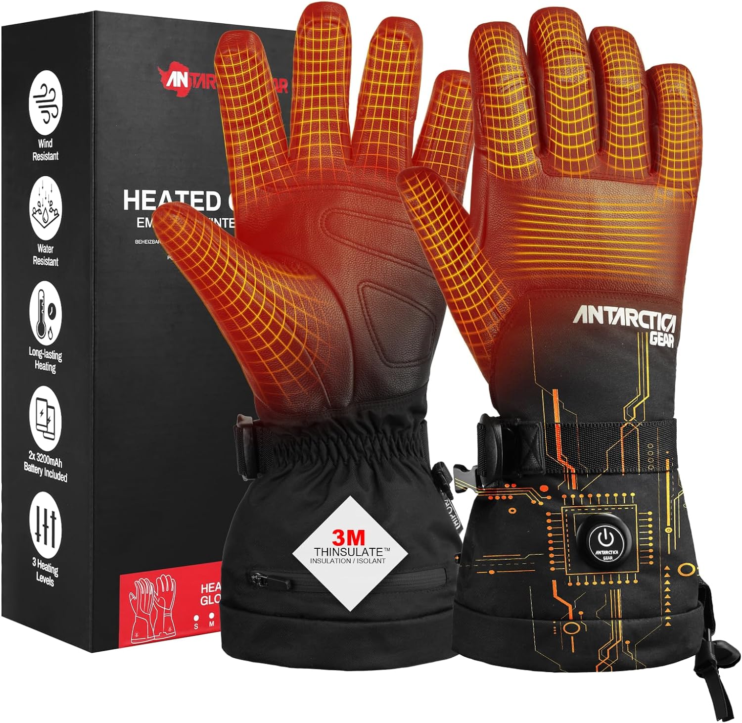 ANTARCTICA GEAR Winter Ski Gloves Rechargeable Heating Warm Gloves For antarctica-gear-winter-ski-gloves-rechargeable-heating-warm-gloves-for