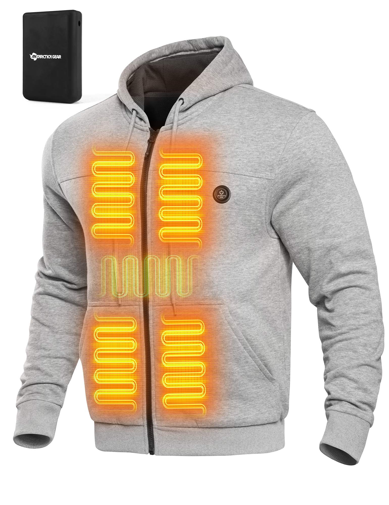ANTARCTICA GEAR Heated Hoodie Sweater for Men with 12V 20000mAh Batter