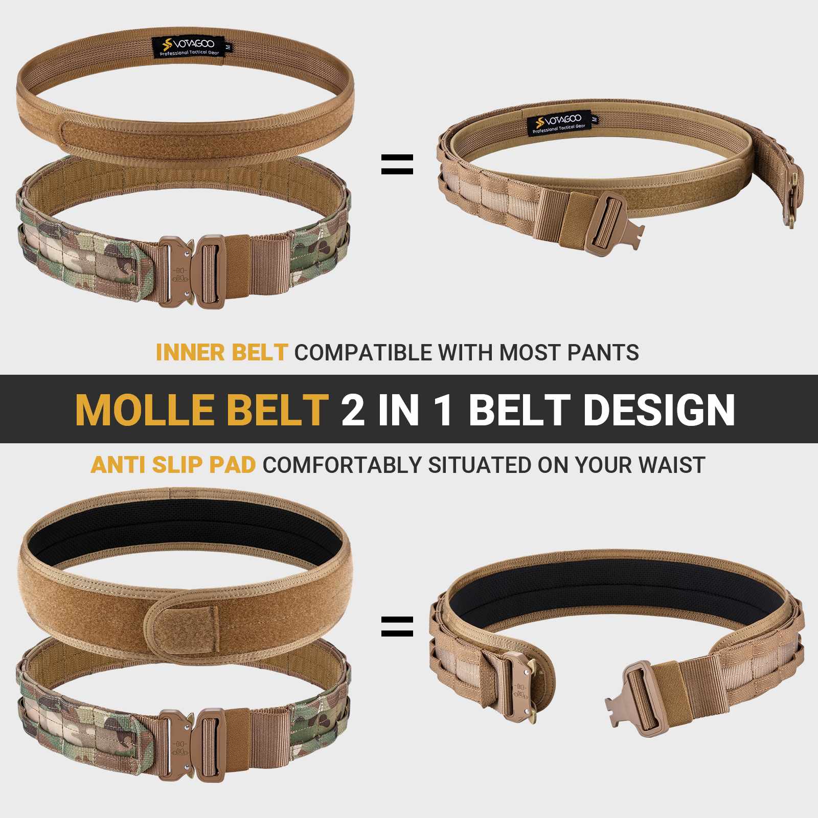 Tactical Duty Belt Tactical MOLLE Battle Belt Quick Release