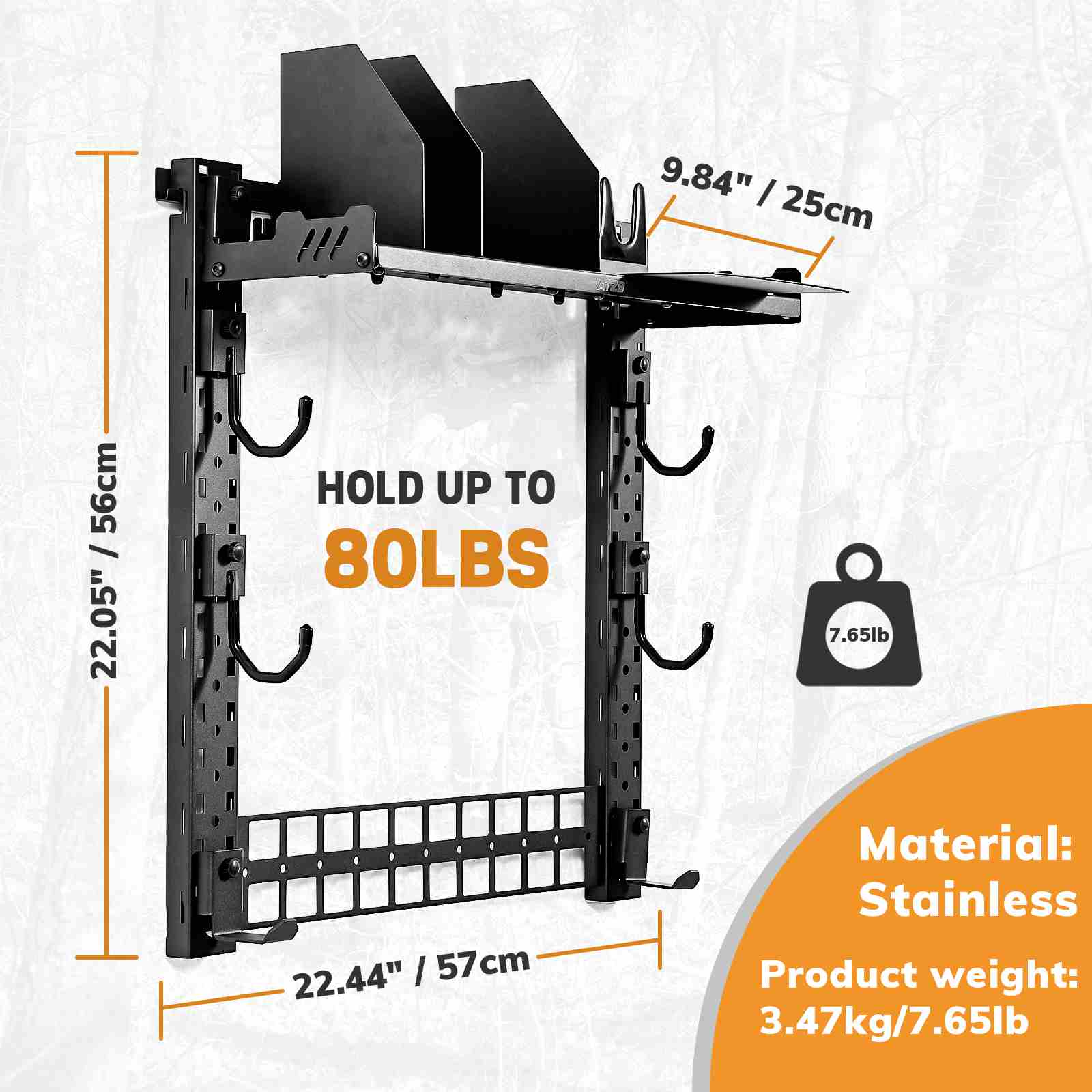 Votagoo Gun Rack for Wall, Indoor Gun Racks Wall Mount, Hang Up Gun Rack for Rifle and Pistol, Steel Airsoft Gun Holder for Shutgun and Accessories