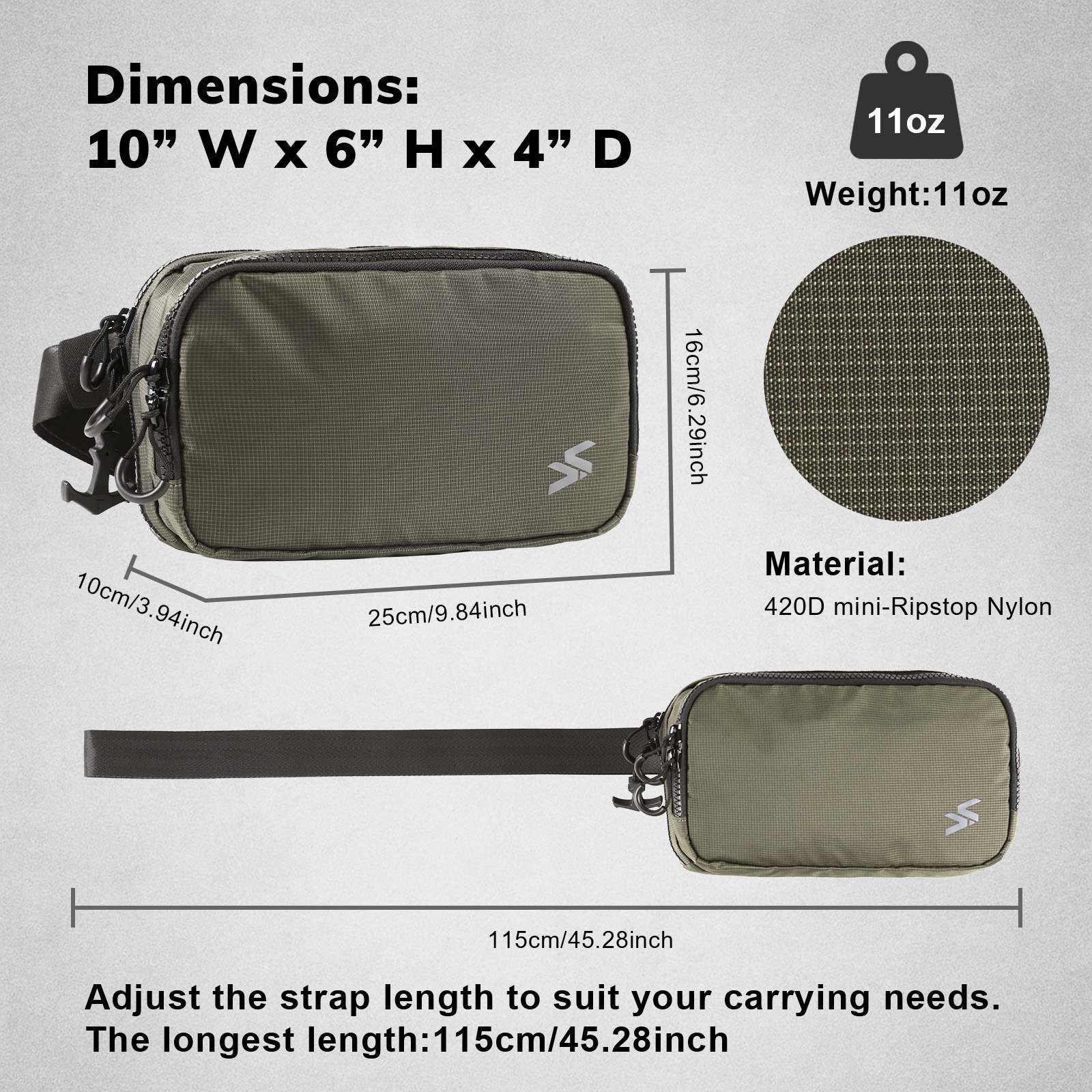 Concealed Carry Waist Bag – 420D Nylon Water-Resistant Fanny Pack