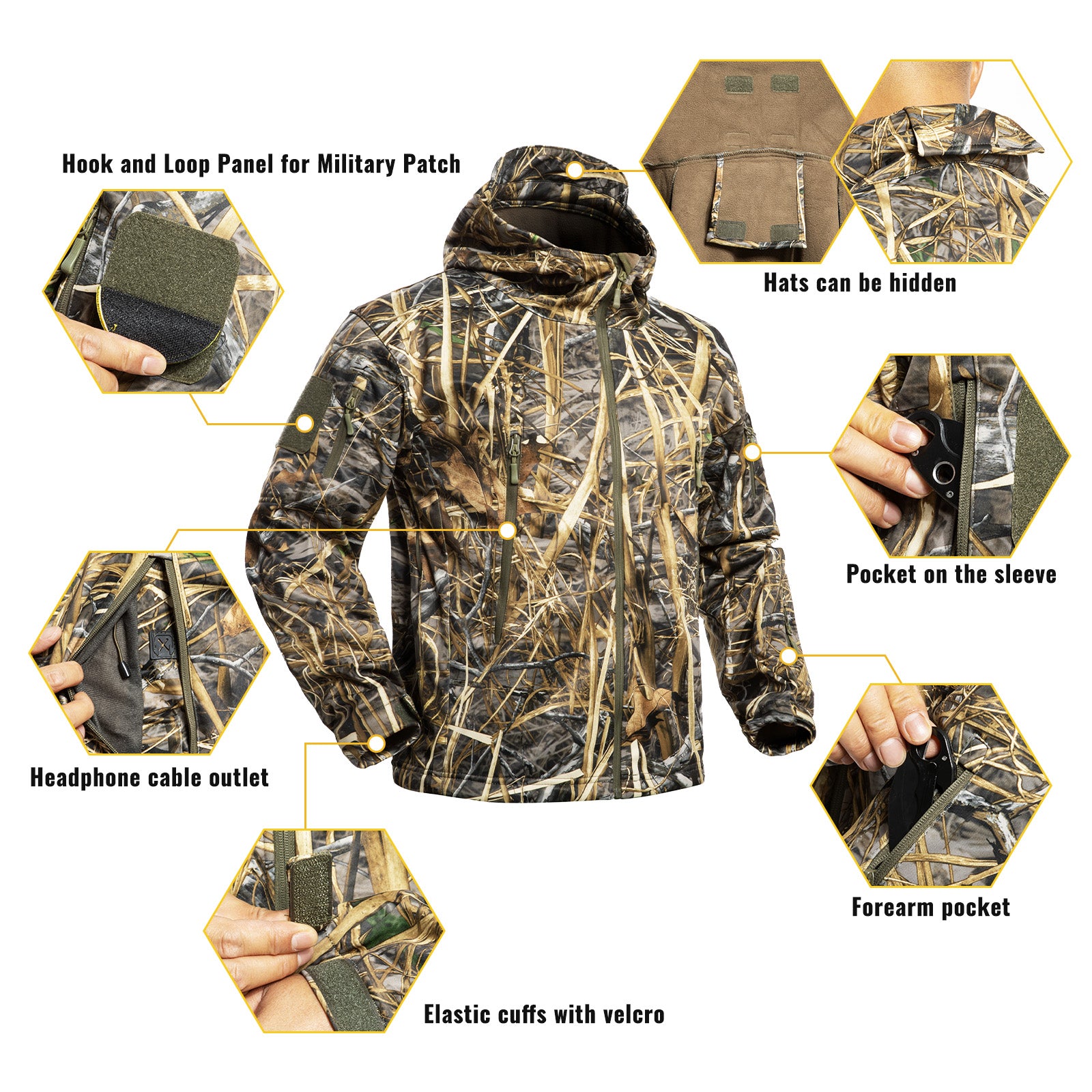 Quiet Hunting Clothes Suit Clothing Gear Camouflage Hoodie Jacket Pants
