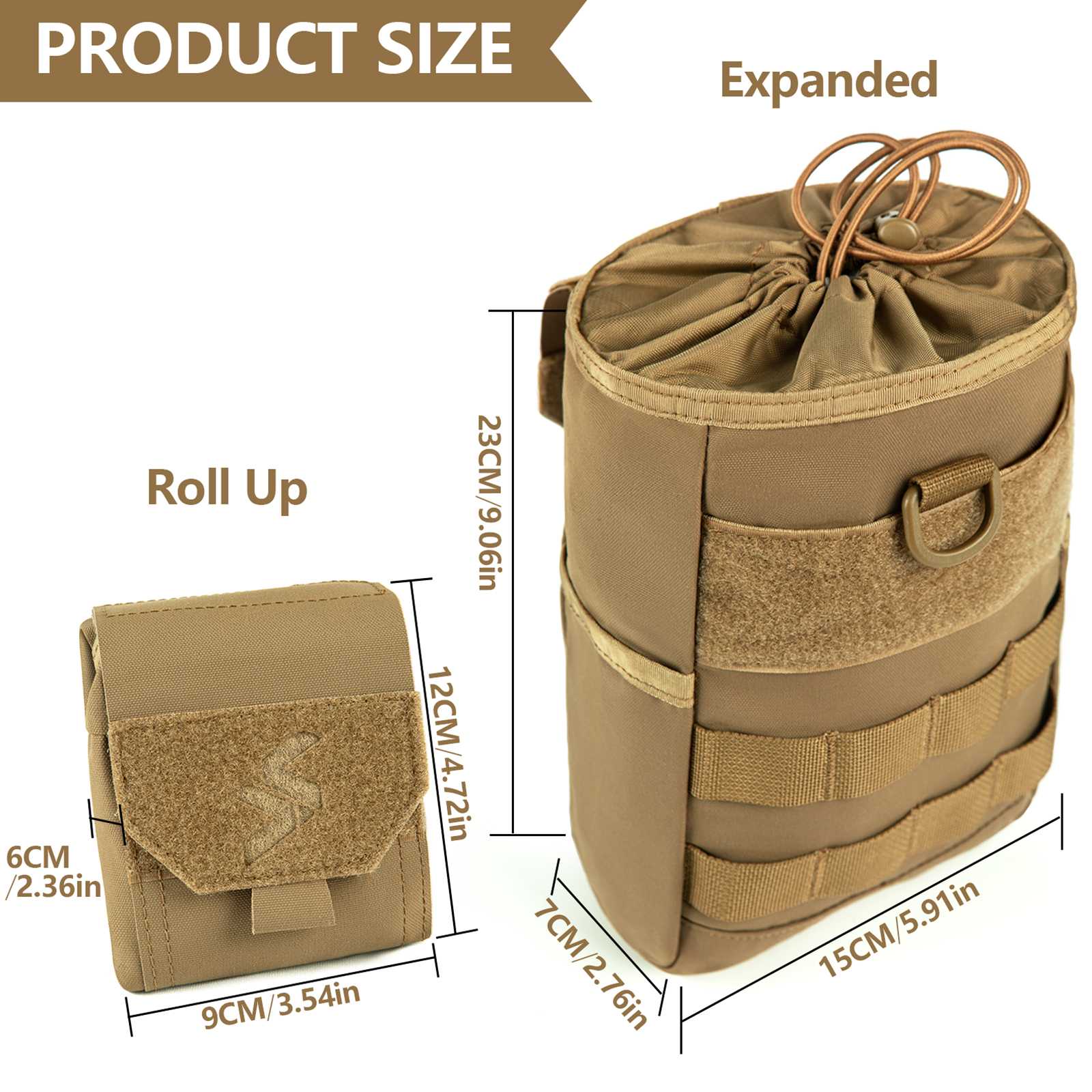 Tactical Drawstring Bag Tactical Dump Pouch Molle Storage Bag Tactical Waist Bag, Drawstring F ...