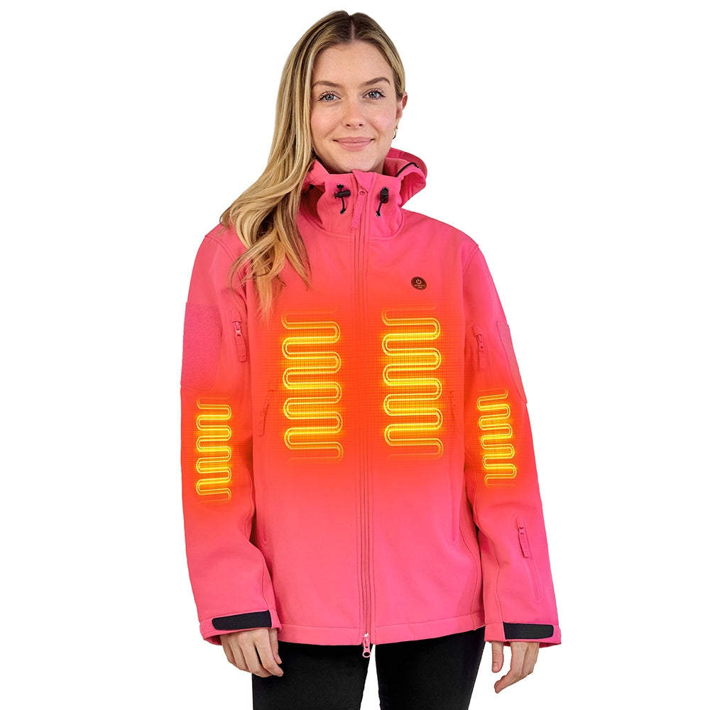 ANTARCTICA GEAR Heated Jacket for Women, Winter Coat Soft Shell Heating Hood Jacket
