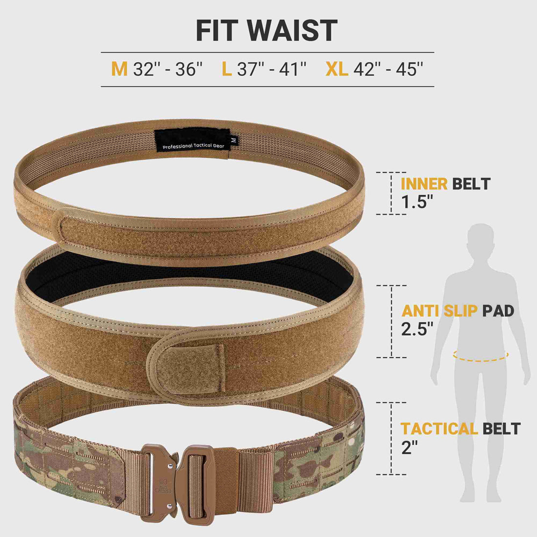 Ceinture Tactique M.O.L.L.E modulaire Nylon Militaire Ceinture Tactique M.O.L.L.E modulaire Nylon Militaire