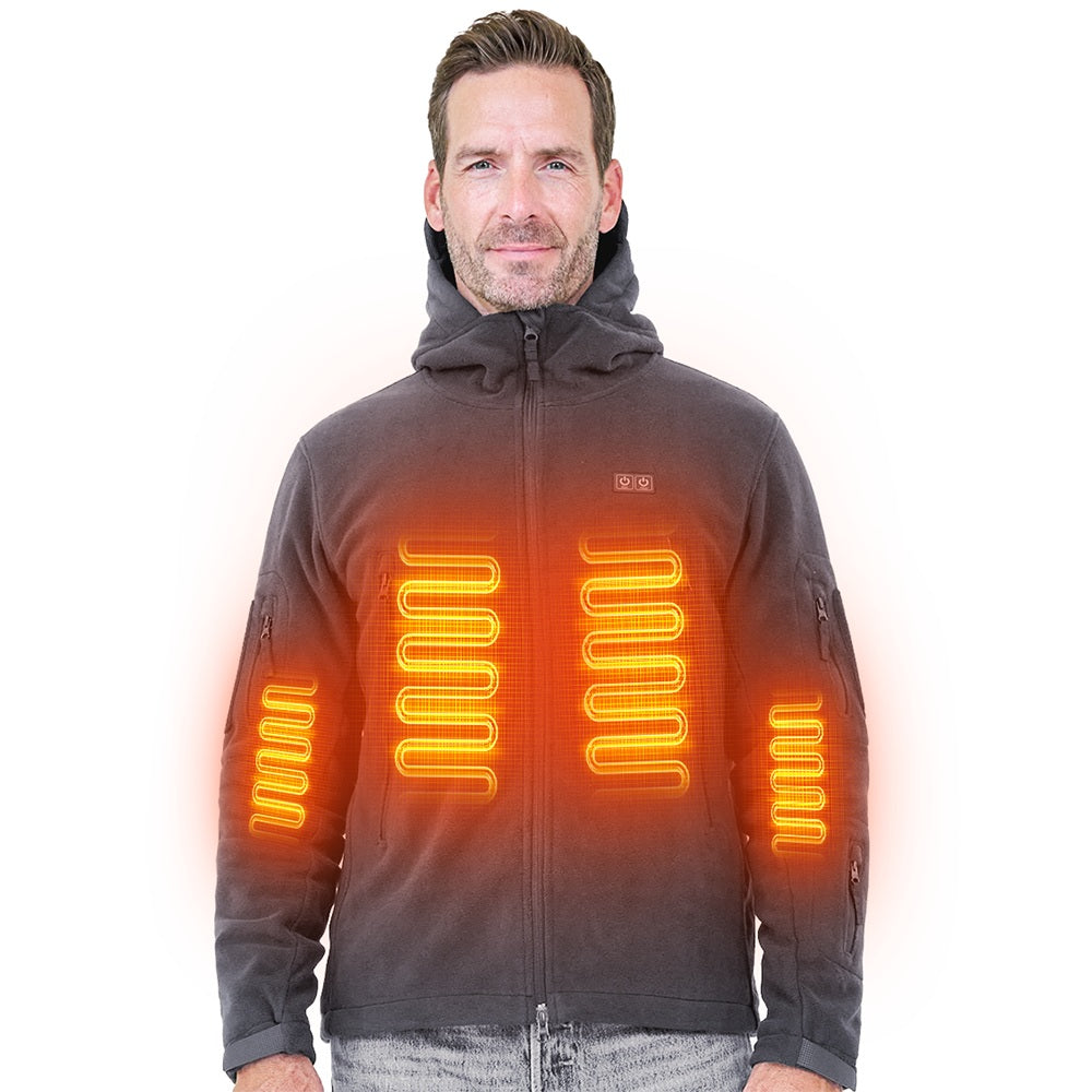 ANTARCTICA GEAR Fleece Heating Jacket, Fit Zip Hood Winter Jacket For