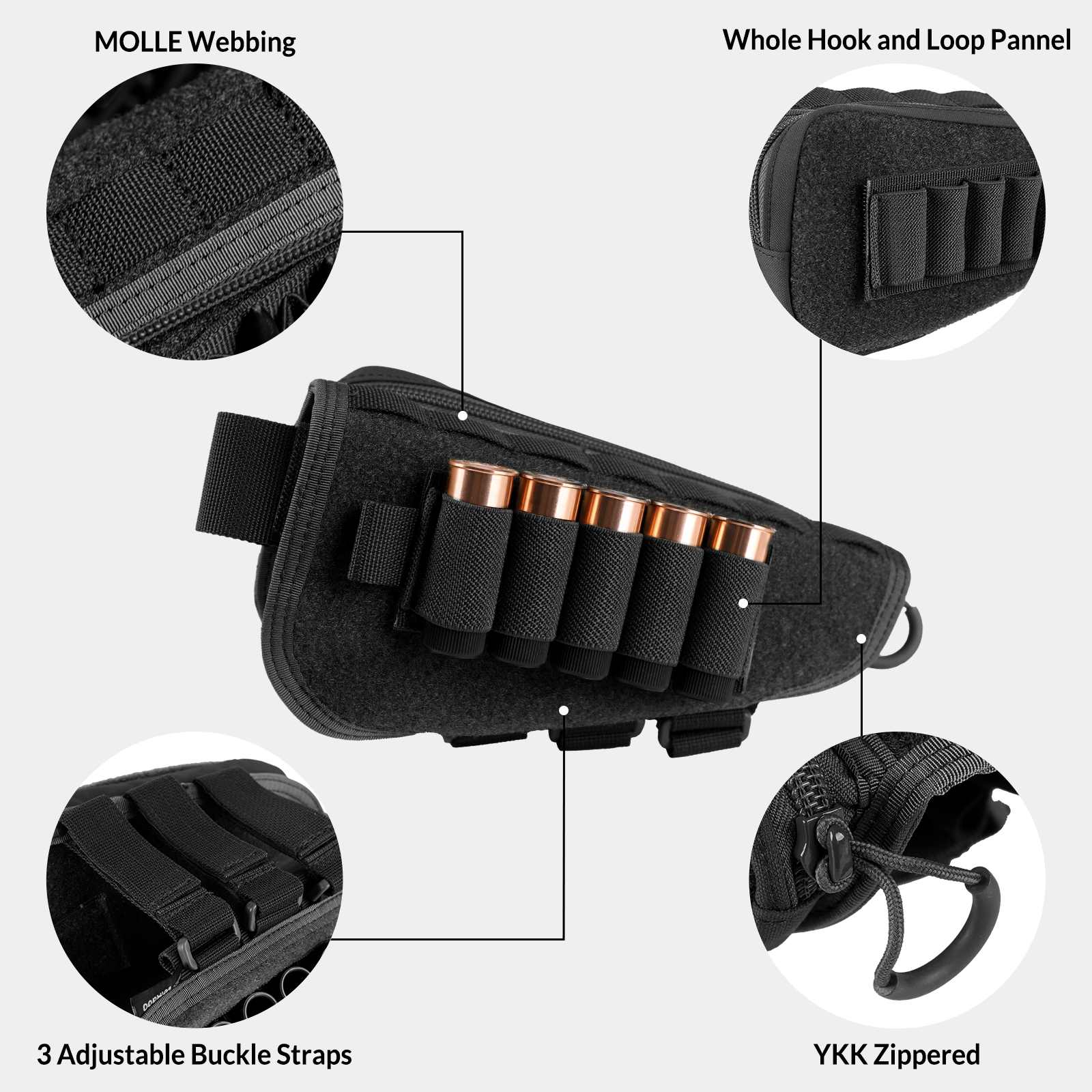 2 Confezioni Porta Fucile, Sella Laterale 12 Ga 6 Giri Buttstock 2 Confezioni Porta Fucile, Sella Laterale 12 Ga 6 Giri Buttstock