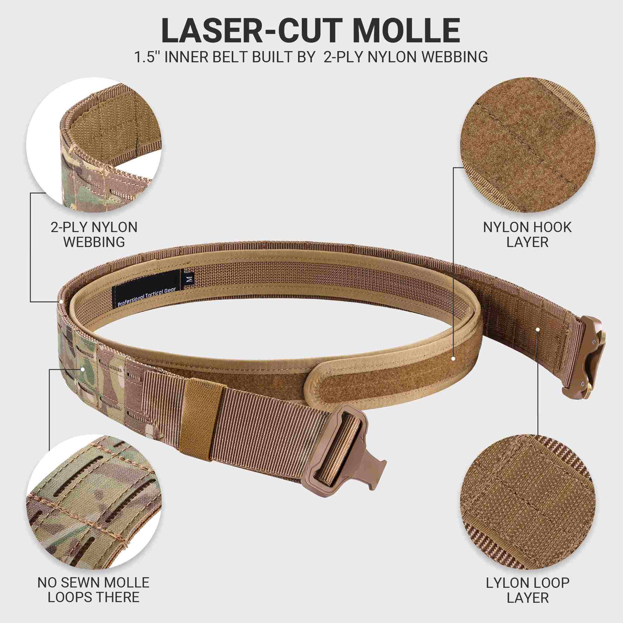 Tactical MOLLE Battle Belt with Quick Release Buckle