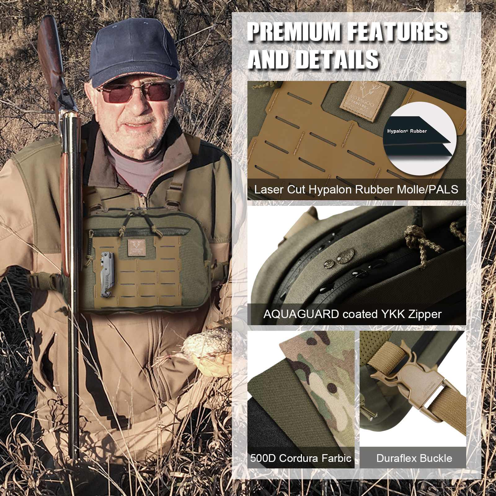 Tactical Chest Rig Bag Hypalon Molle Chest Rig