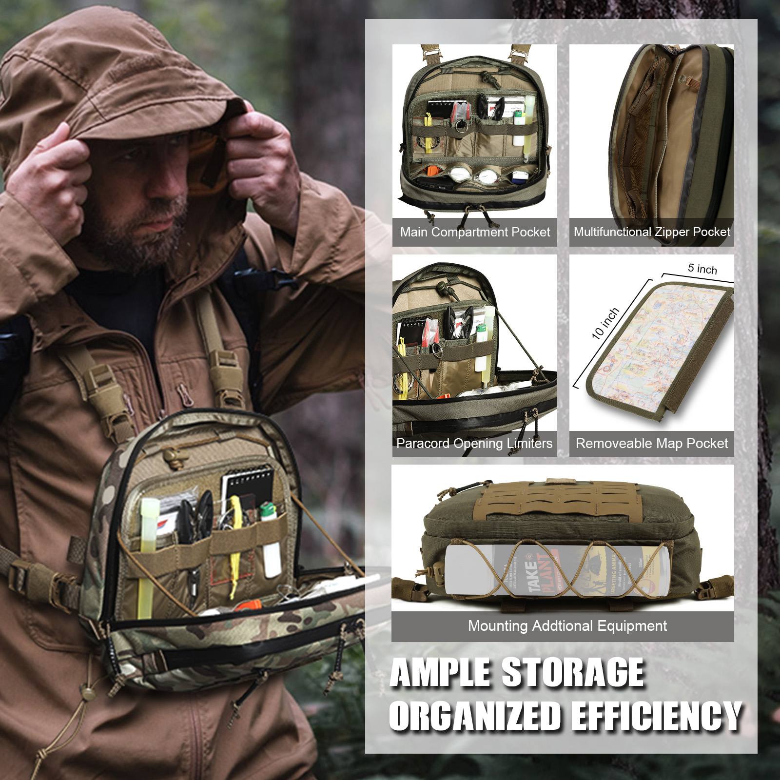 Tactical Chest Rig Bag Hypalon Molle Chest Rig