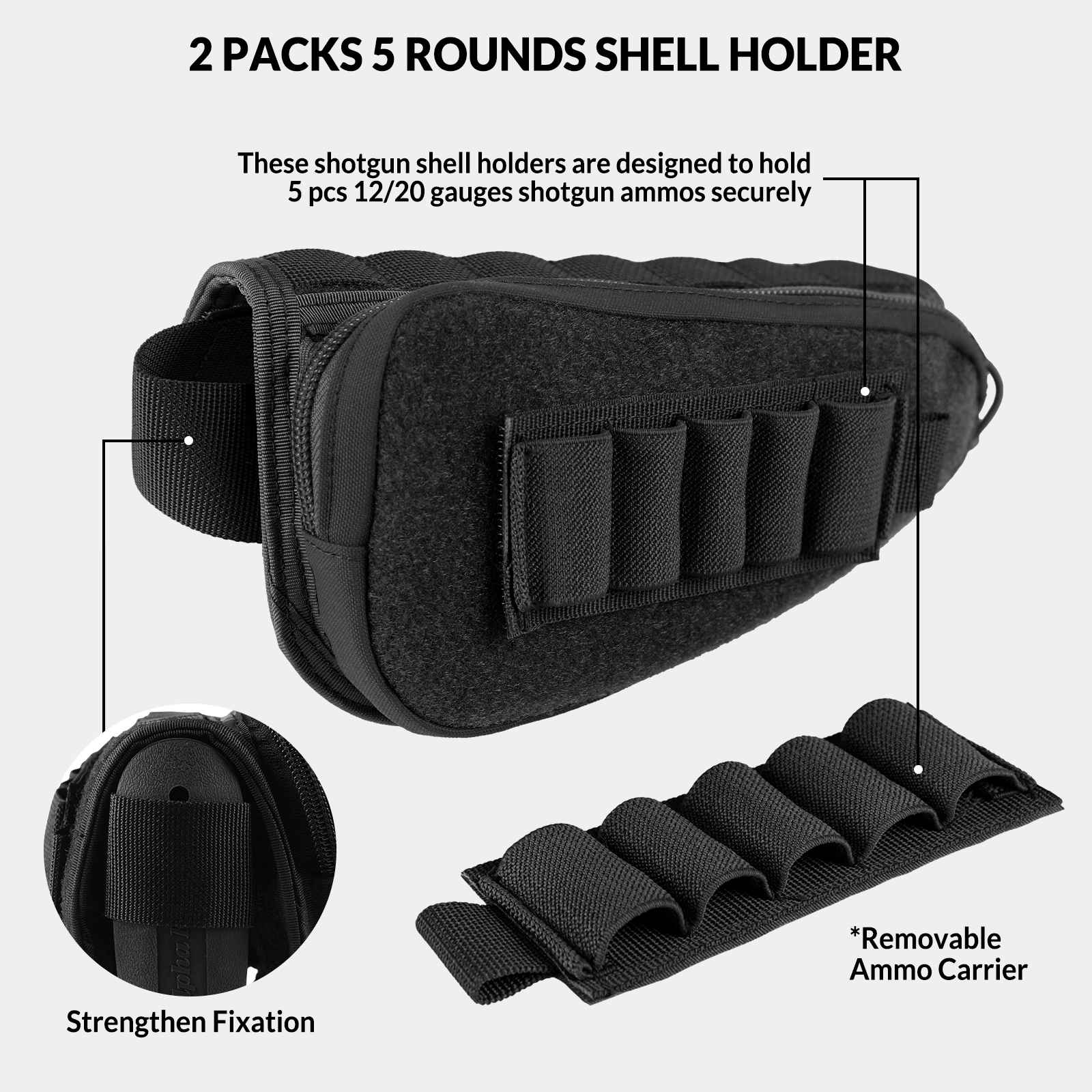 Tactical Gunstock Pouch Buttstock Shotgun Rifle Shell Holder