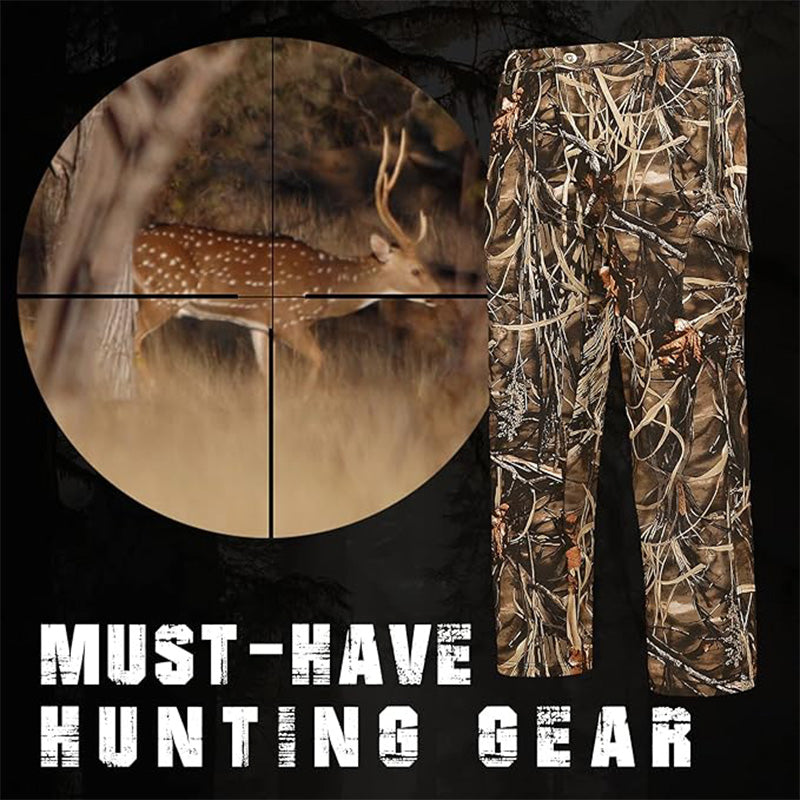 Hunting Pants for Men Camouflage Clothing Gear Windproof Fleece Lined for Winter