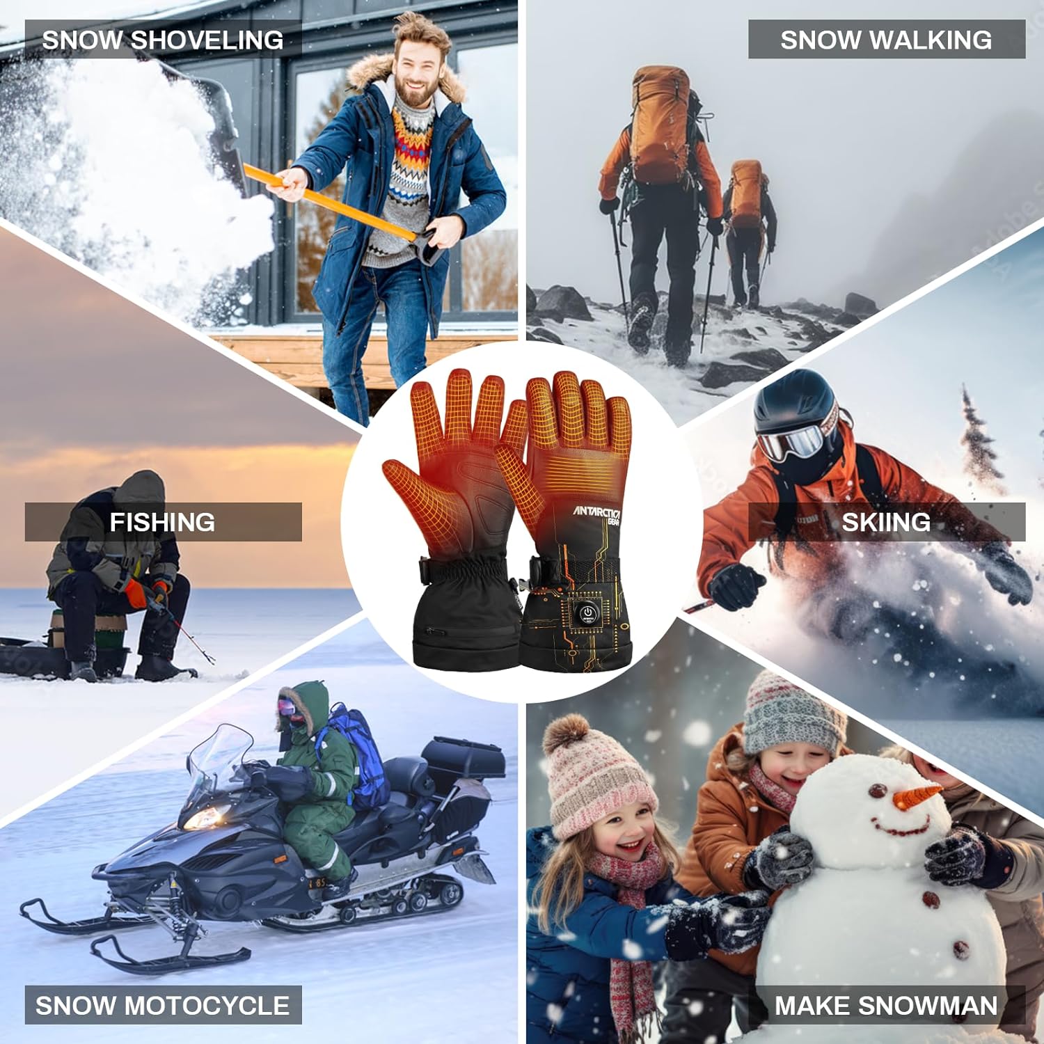 handschuhe für arktische temperaturen ANTARCTICA GEAR Winter-Skihandschuhe, wiederaufladbar, beheizbar, warm