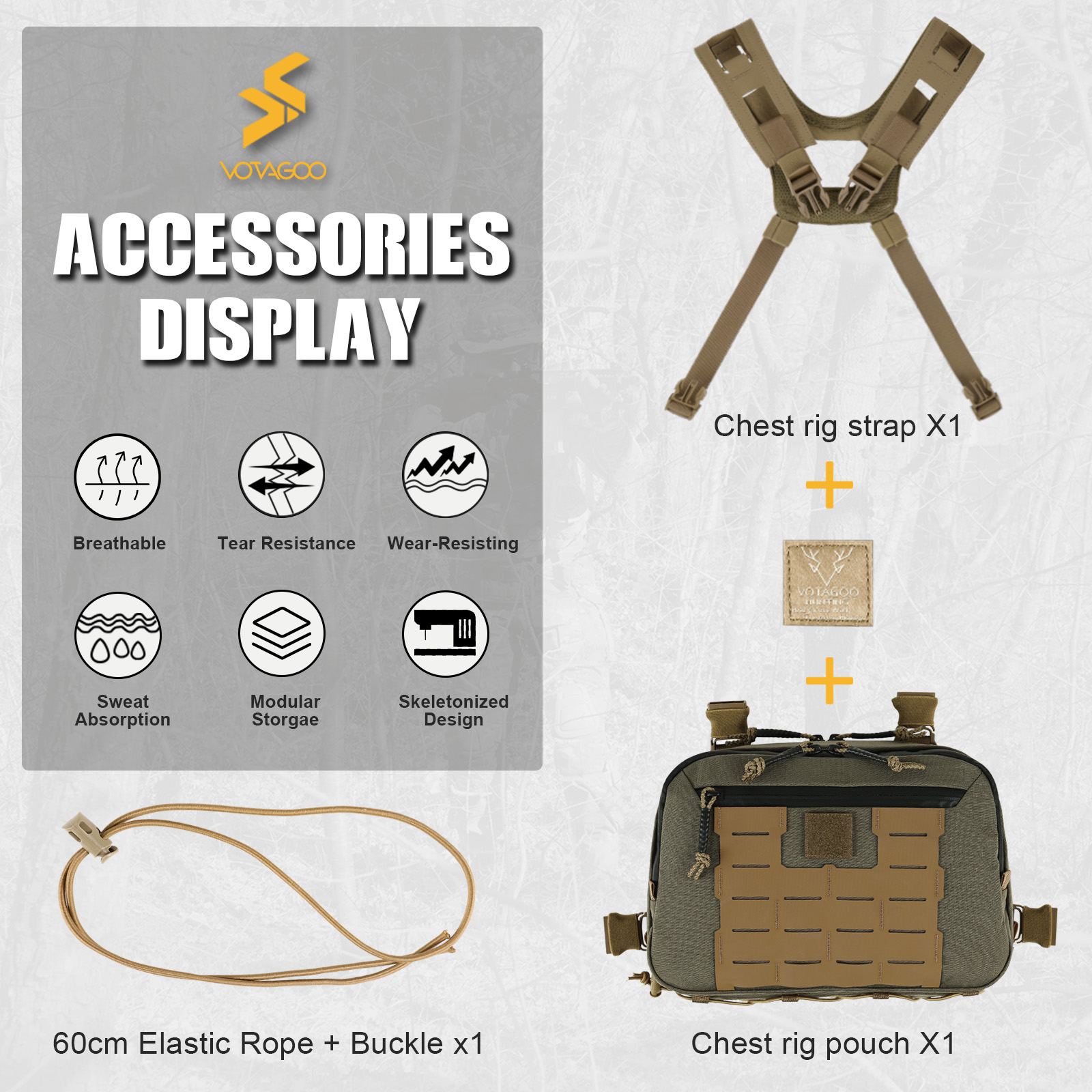 Tactical Chest Rig Bag Hypalon Molle Chest Rig