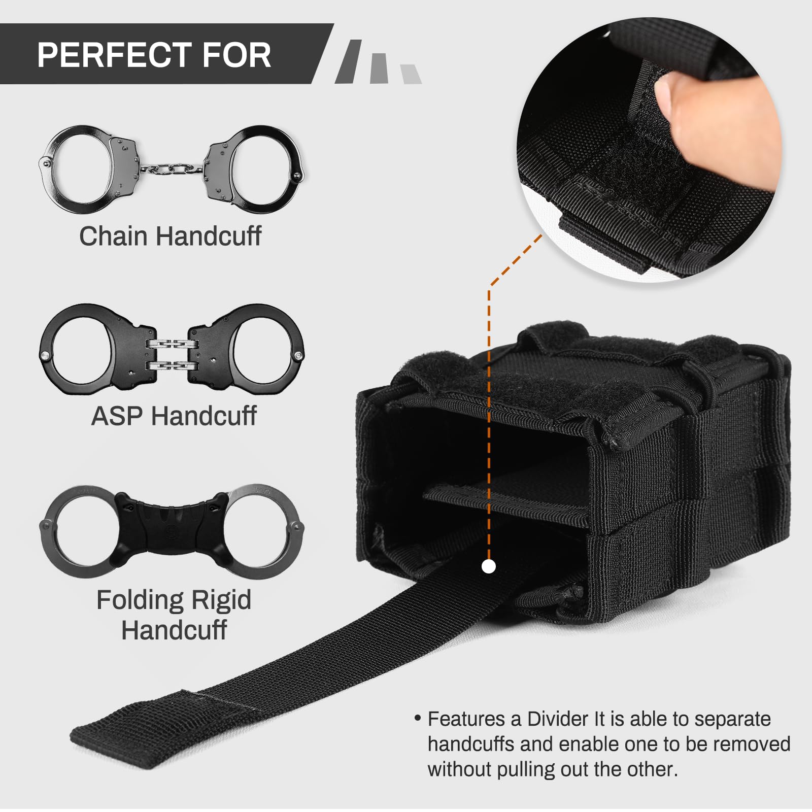 Double Handcuff Pouch Open-Top MOLLE Tactical Handcuff Holster ...