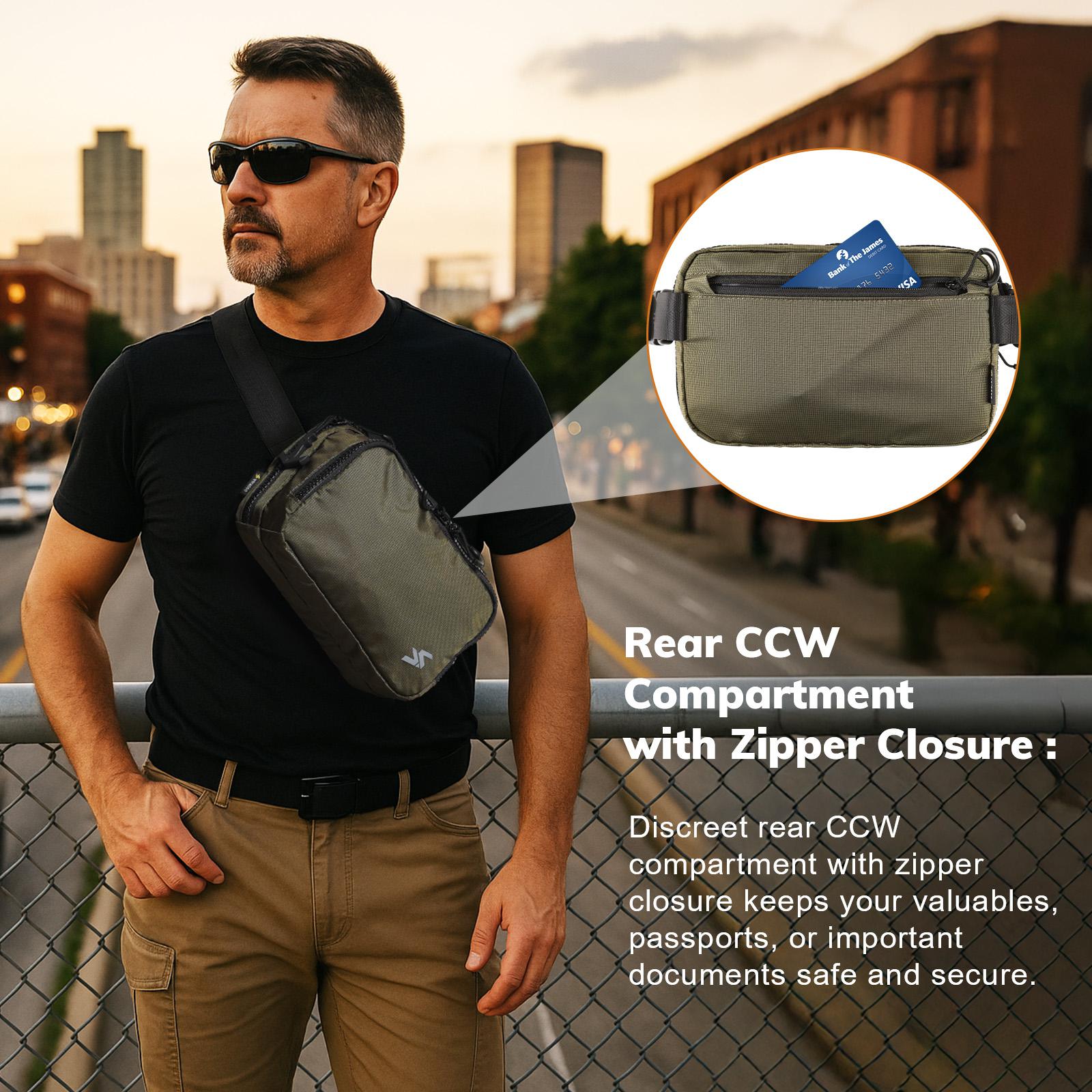 Concealed Carry Waist Bag – 420D Nylon Water-Resistant Fanny Pack