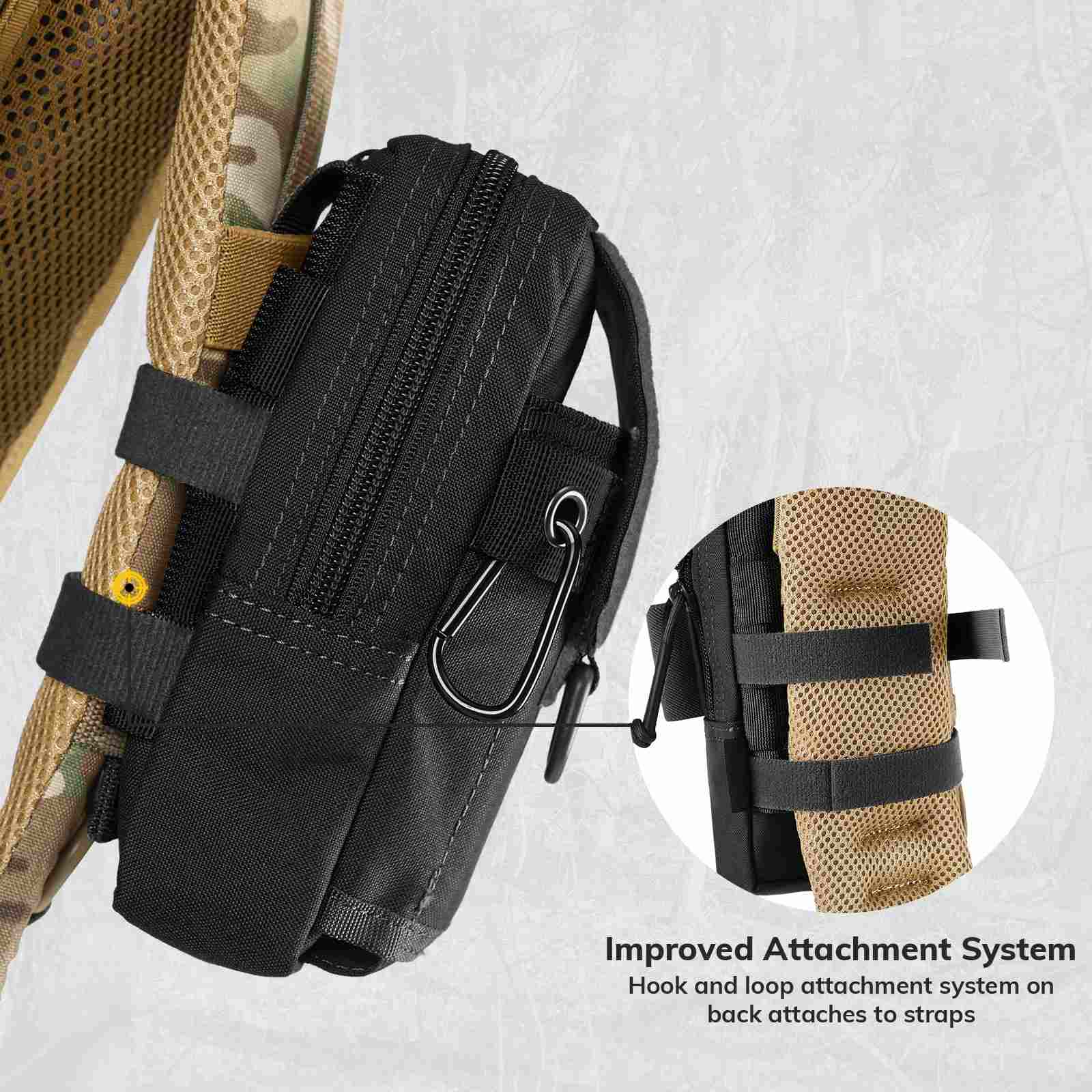 Gogoku Set 6 Tasche Tattiche Molle - Compact Utility Pouch EDC - Nylon 1000D Per Zaino E Gilet
