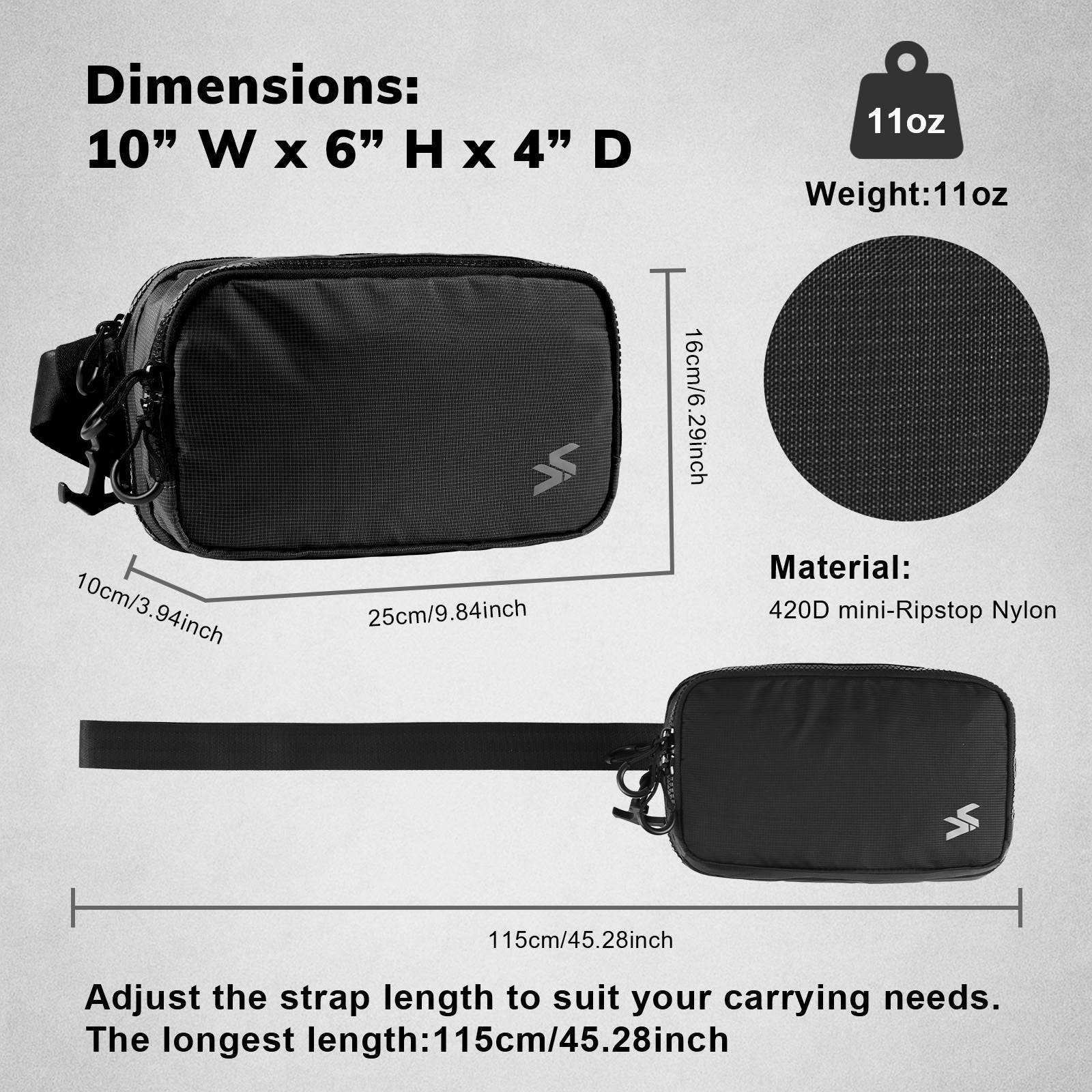 Concealed Carry Waist Bag – 420D Nylon Water-Resistant Fanny Pack