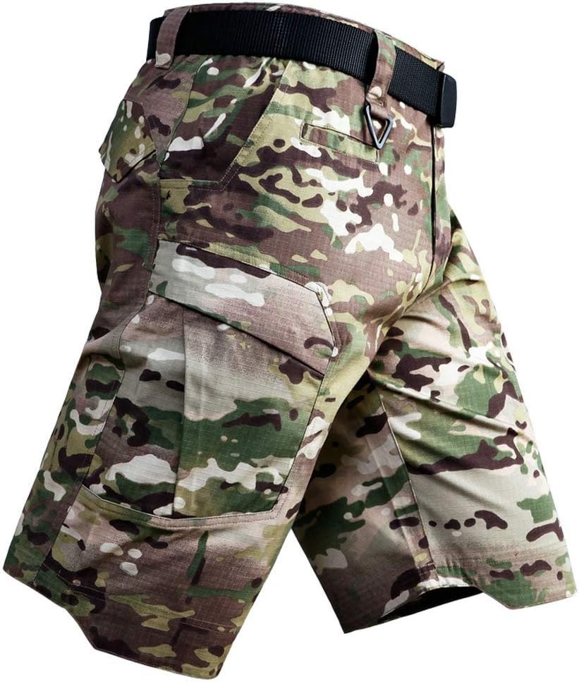 Men's Tactical Cargo Shorts Lightweight Waterproof Ripstop Summer Casual Hiking Pants