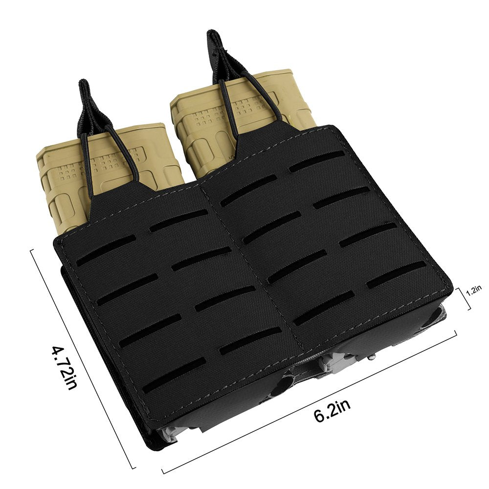 Tactical Molle Mag Pouch, Single Double Triple Nylon 5.56mm 7.62mm Open Top Rifle Magazine Holder for AR-15 M4 M14 M16 G36 HK416
