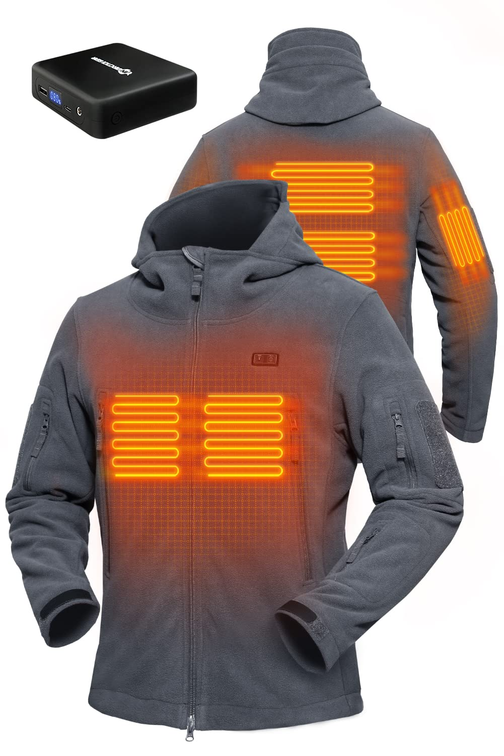 Mophorn Veste chauffante pour homme avec batterie 7,4 V, manteau Mophorn Veste chauffante pour homme avec batterie 7,4 V, manteau