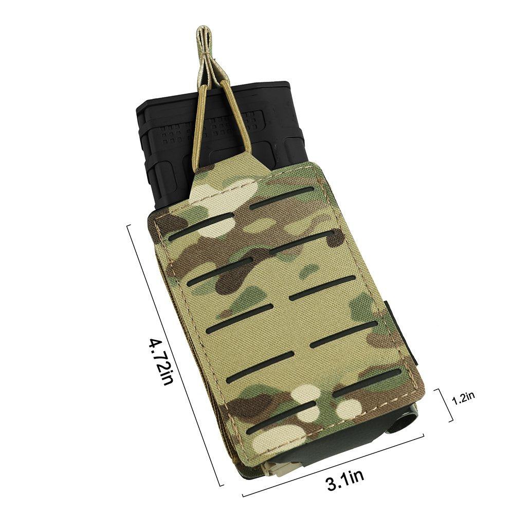 Tactical Molle Mag Pouch, Single Double Triple Nylon 5.56mm 7.62mm Open Top Rifle Magazine Holder for AR-15 M4 M14 M16 G36 HK416