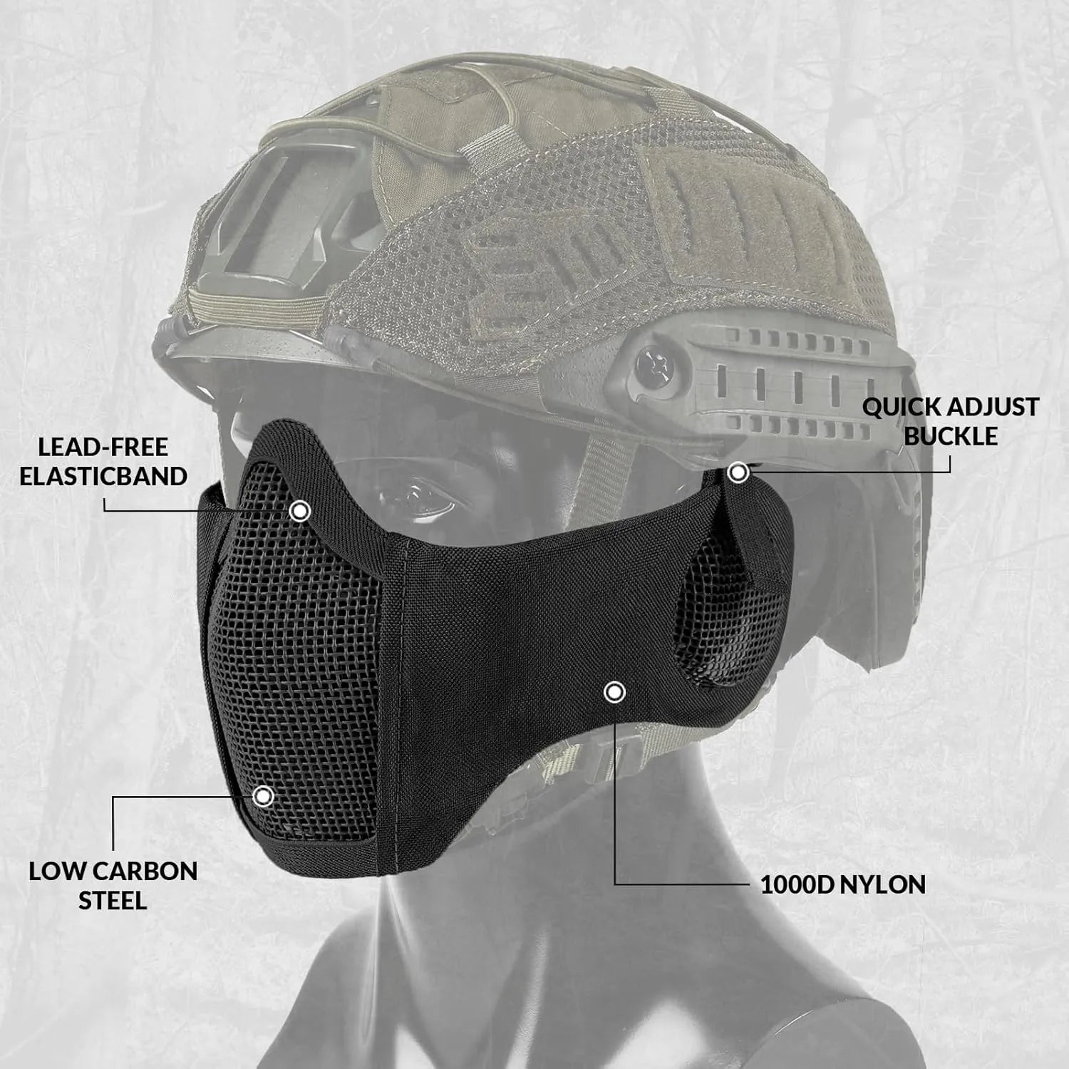 Votagoo Airsoft Mesh Mask Tactical Foldable Half Mesh Mask Votagoo Airsoft Mesh Mask Tactical Foldable Half Mesh Mask