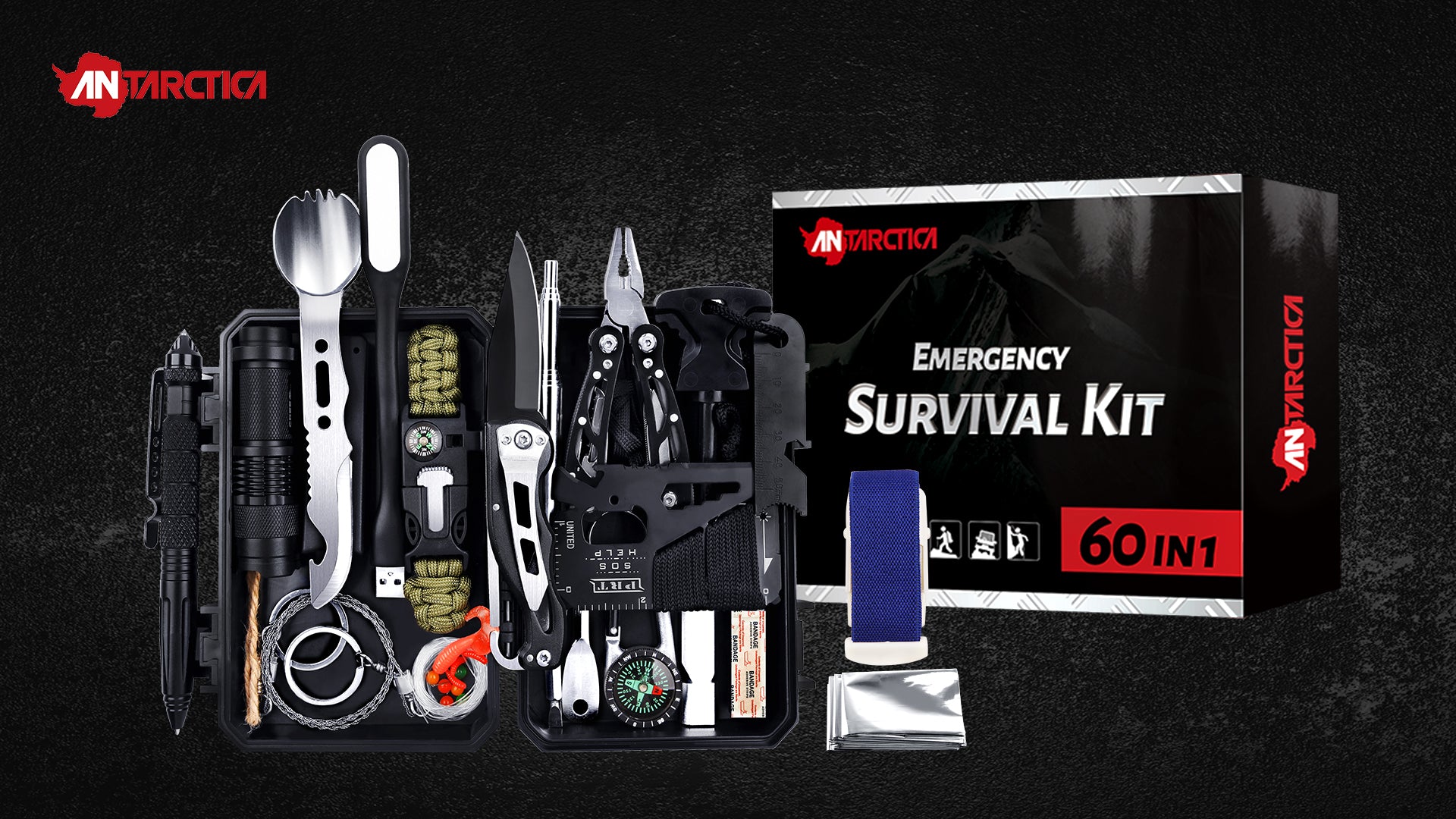 amazon survival gear Ultimate Emergency Survival Kit 60 in 1