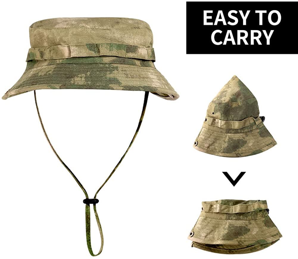 Tactical Fishing Camo Sun Protect Bucket  Boonie Hat