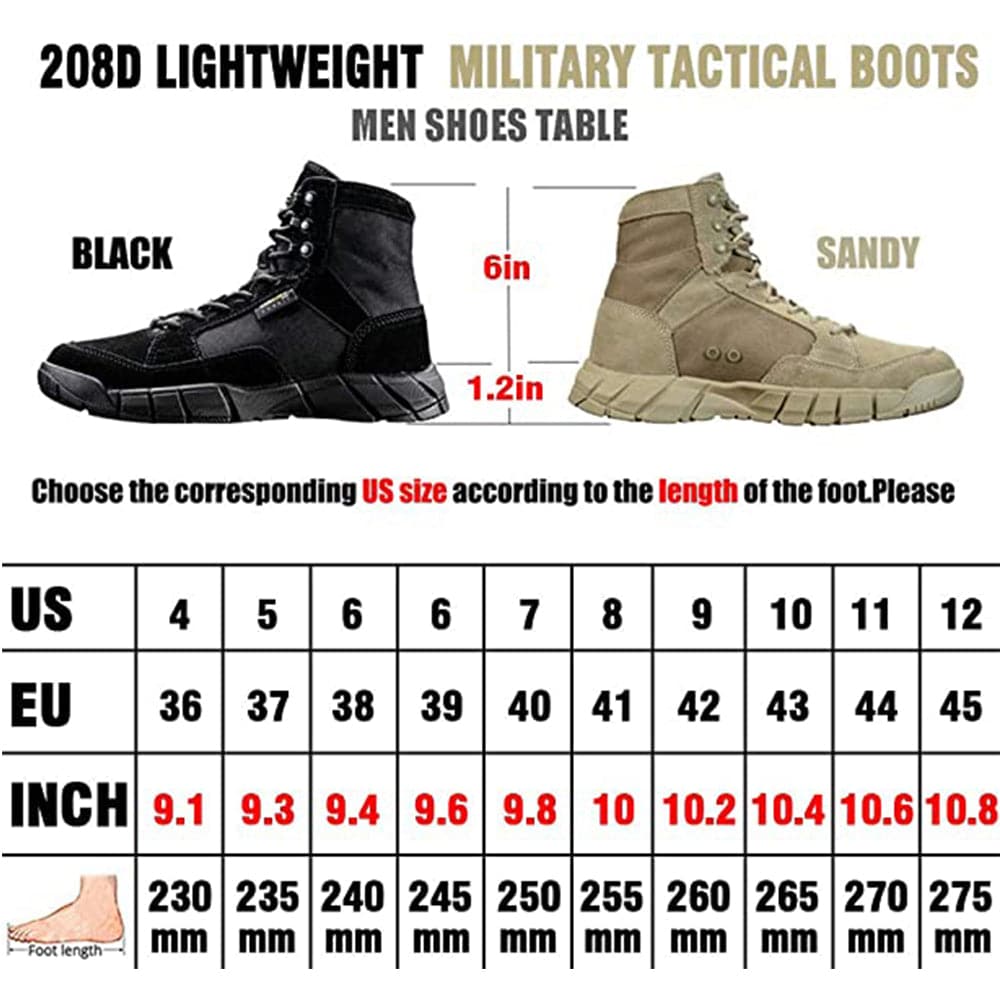 Outdoor Lightweight Tactical Military Boots - 208D