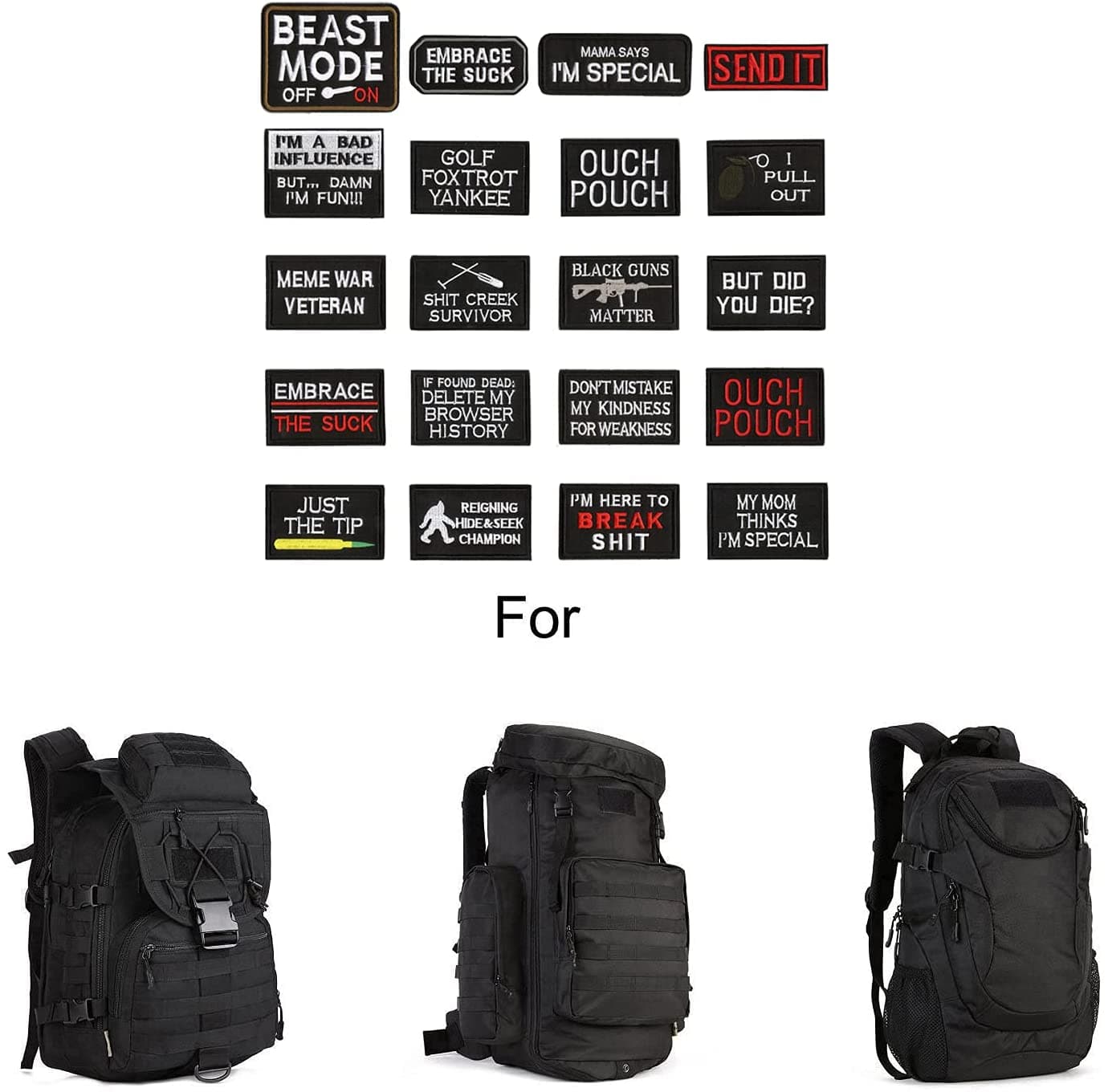 WZT 20 fun Tactical Army Morale patch full embroidery patch set