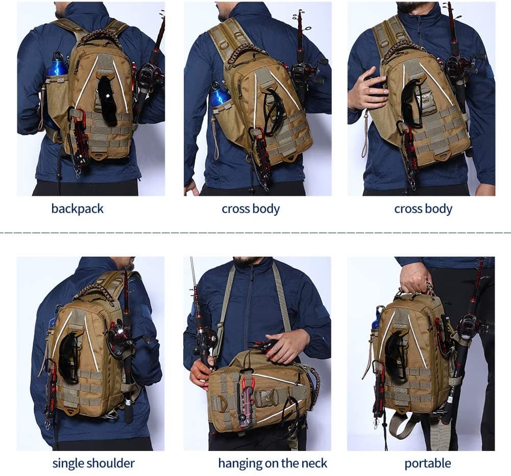 Fishing Tackle Storage Outdoors Cross Body Sling Bag