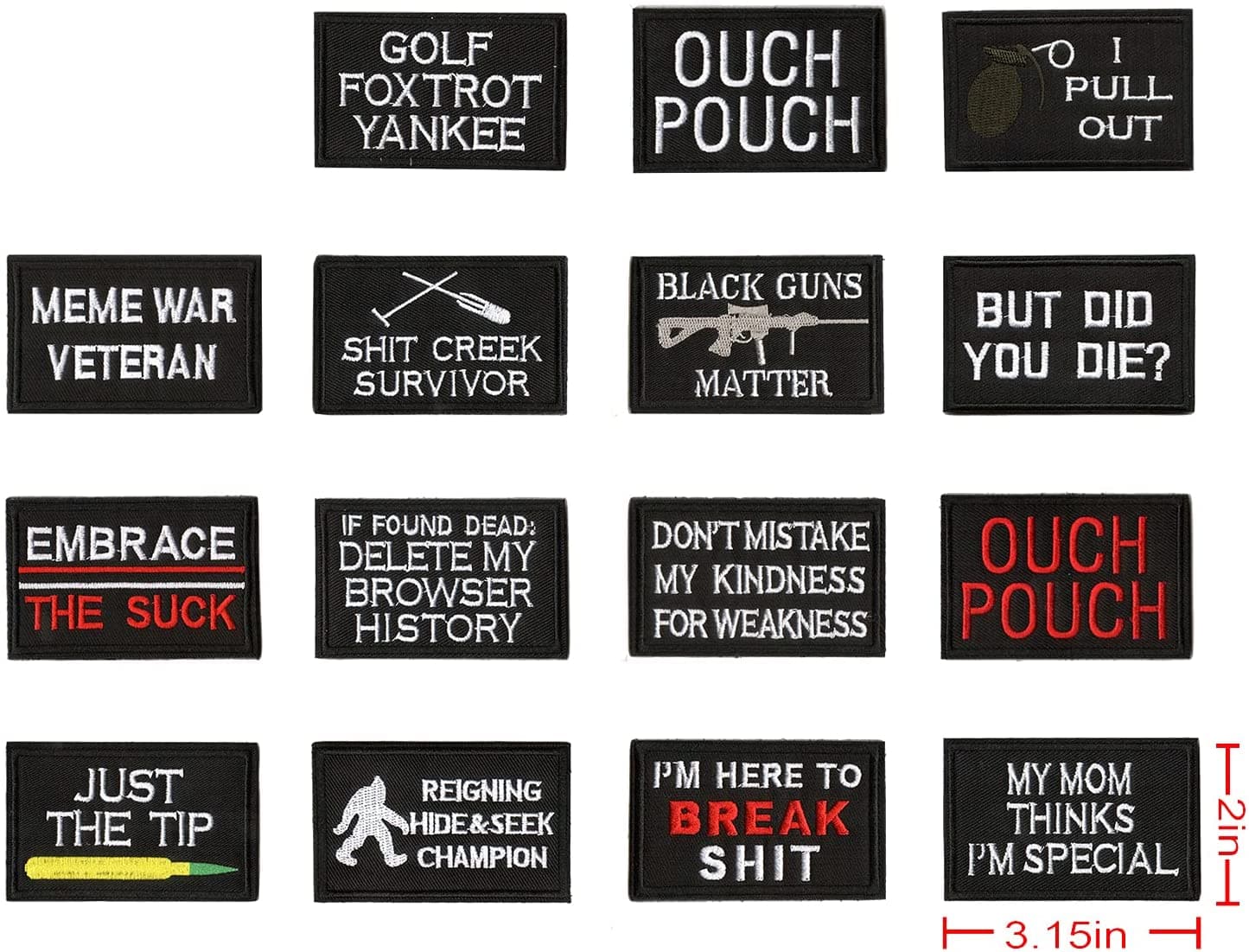 WZT 20 fun Tactical Army Morale patch full embroidery patch set
